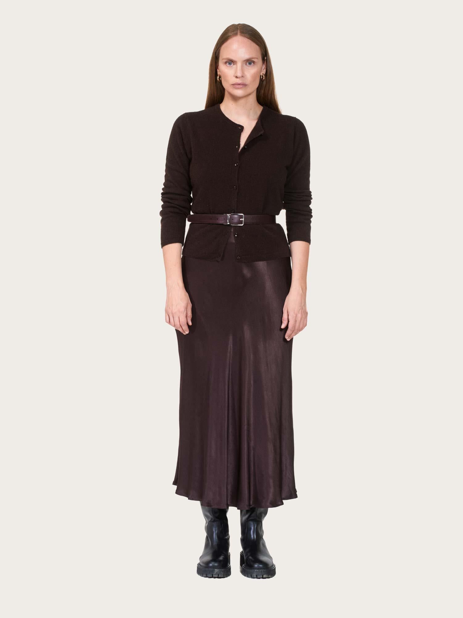 Emerson Satin Skirt - Darkest Brown