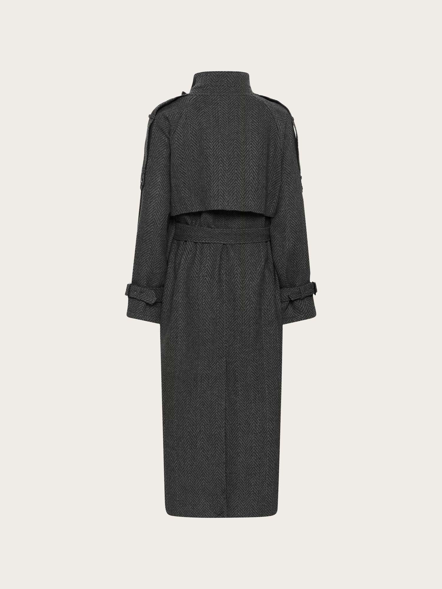 Avic Long HB Coat - Herringbone Black