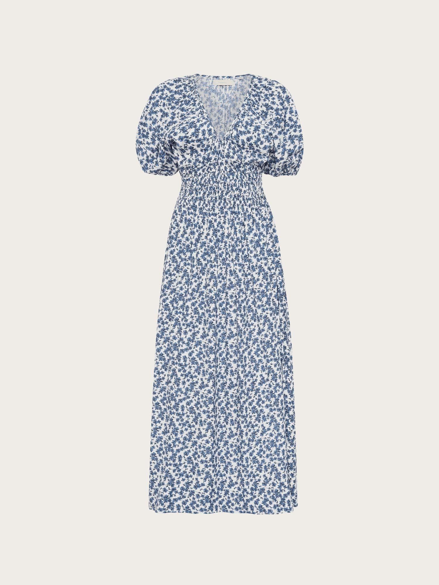 Valaras Midi Dress - Leilani Print/Mid Blue