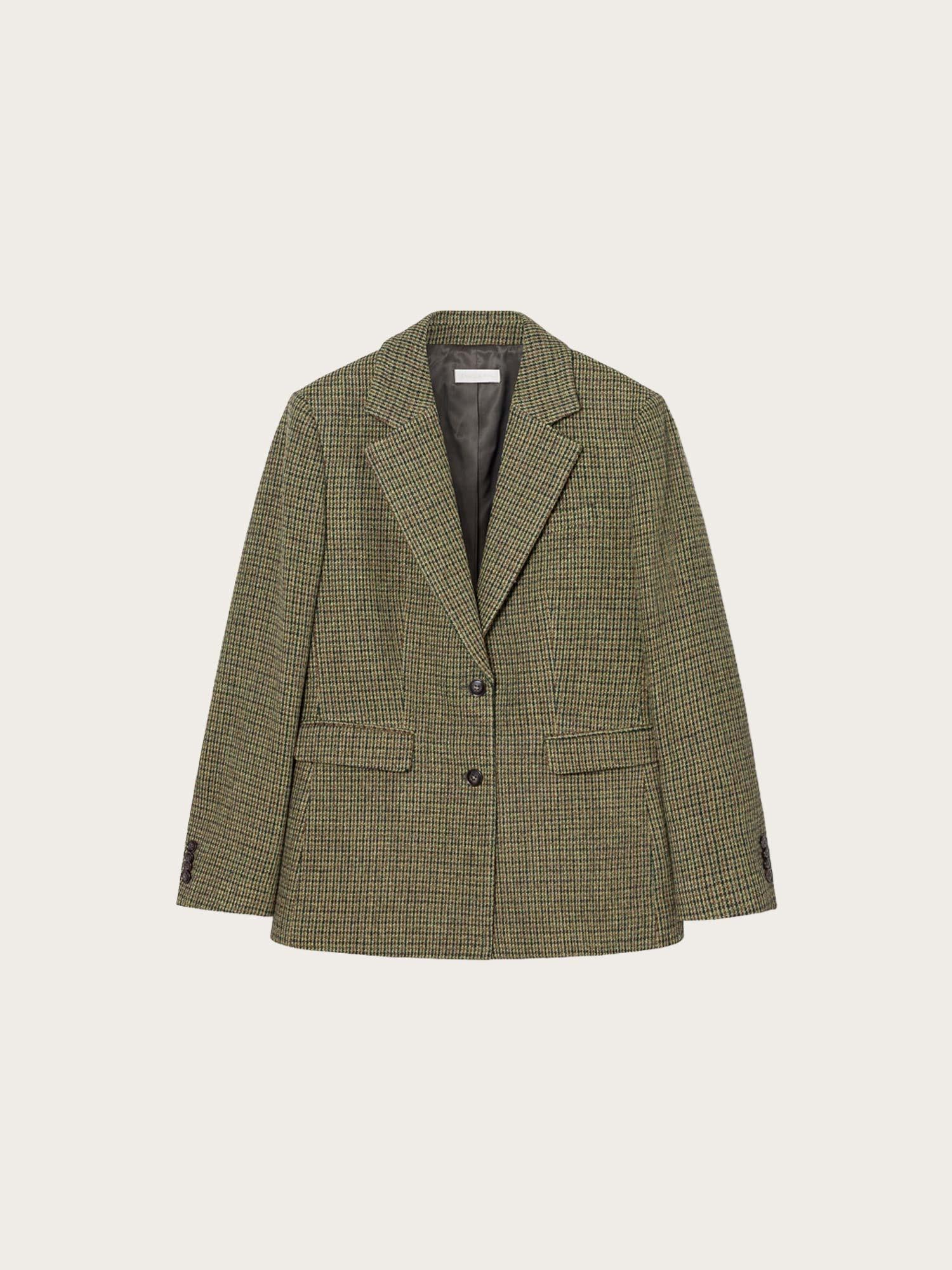 Brook Houndstooth Blazer - Green Houndstooth