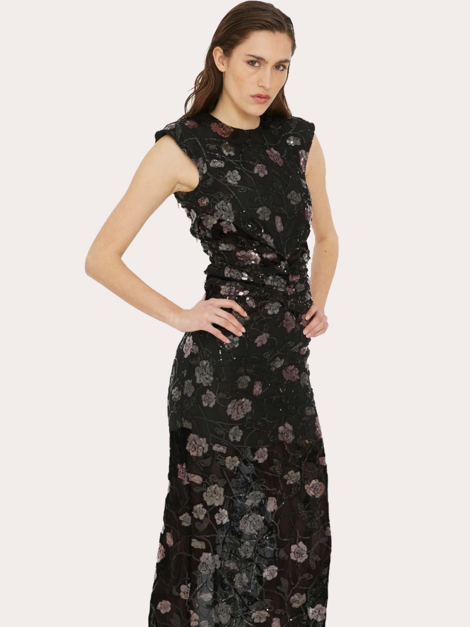 Lace Sleeveless Dress - Black