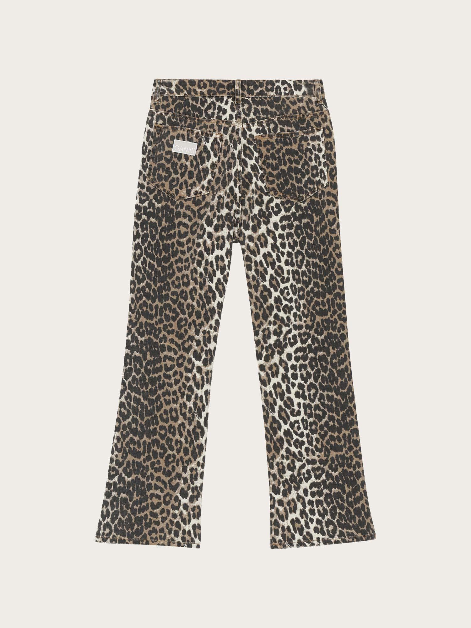 J1059 Print Denim Betzy Cropped - Leopard