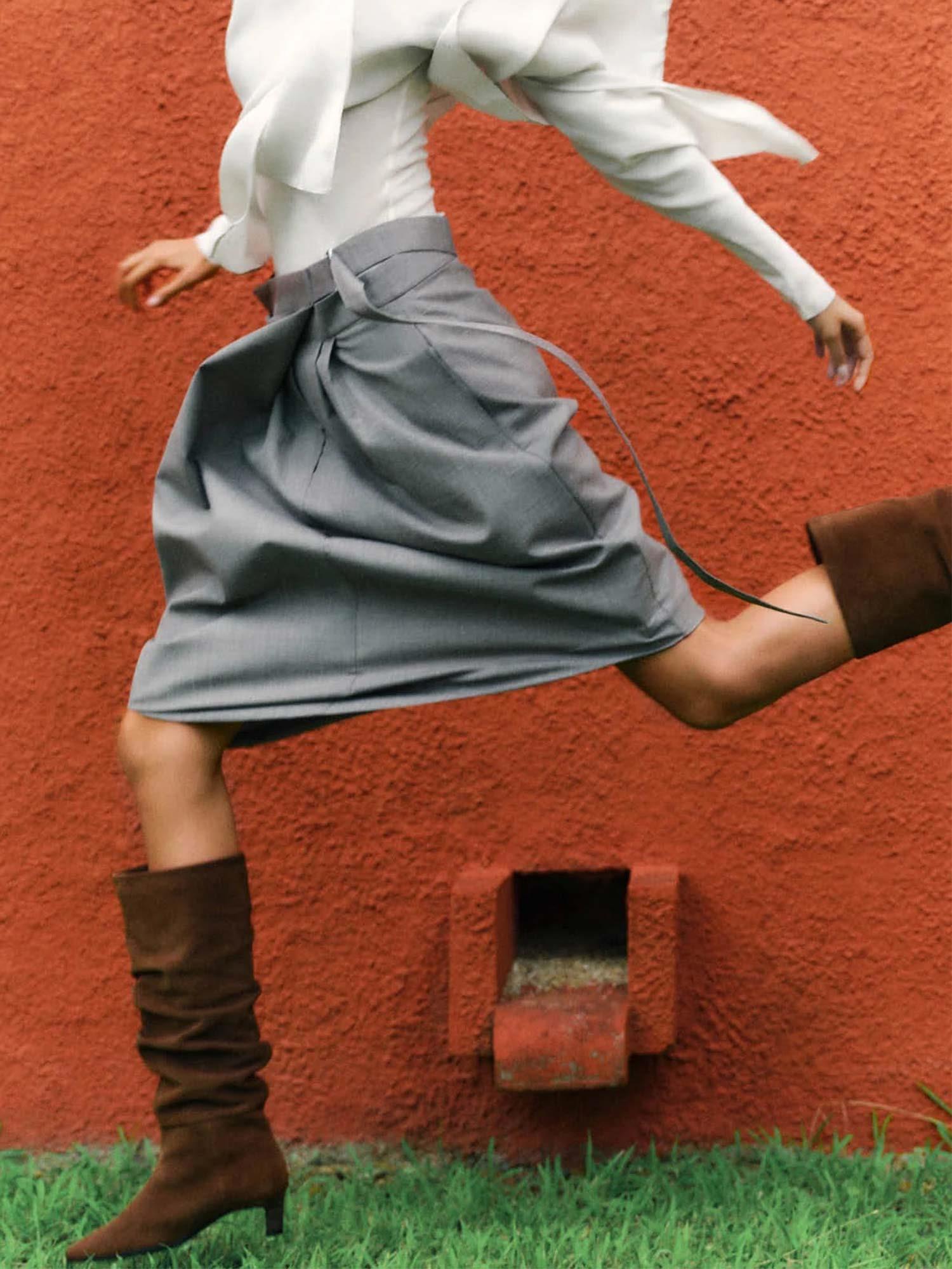 Kalila Suede Brown Leather Boots