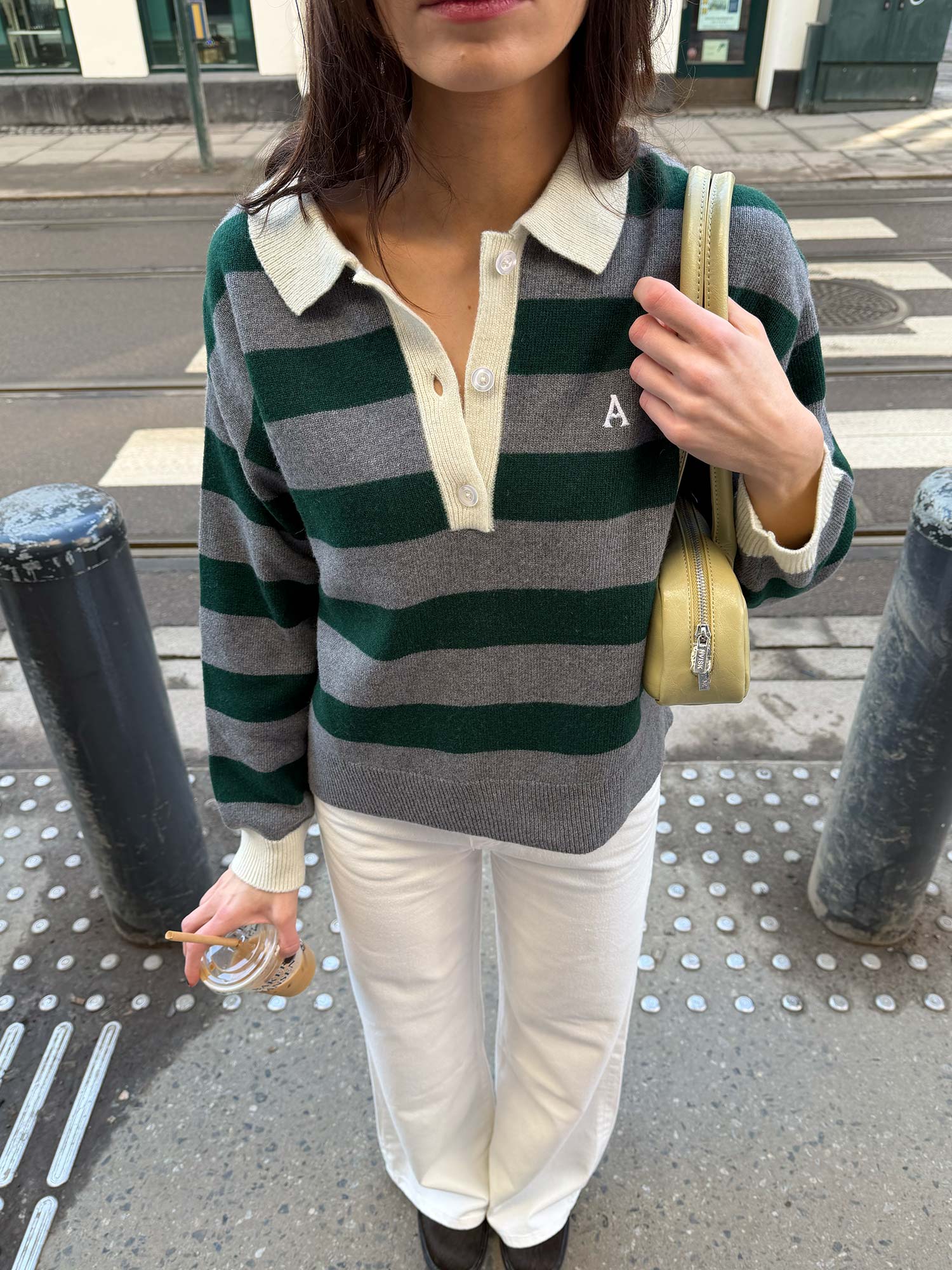 Leigh Stripe - Dk Grey/Ivy Green