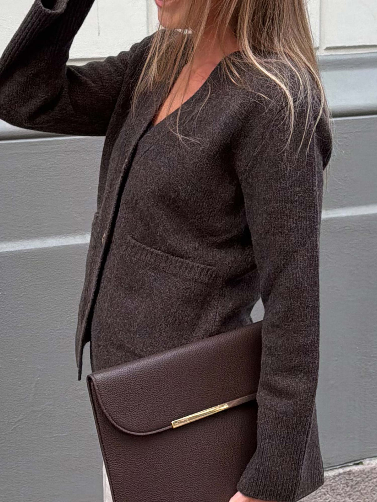 Tate Cardigan - Cold Brown