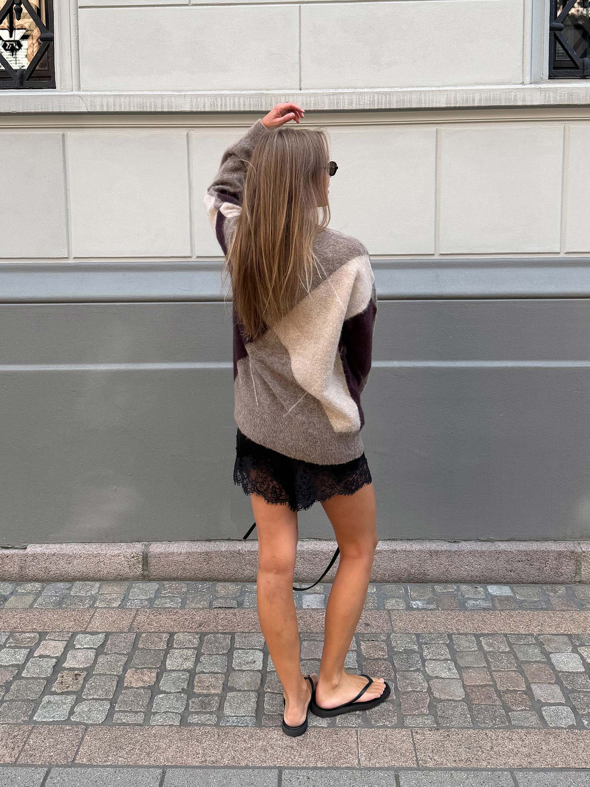 Kayne Argyle Sweater - Brown Melange Combo