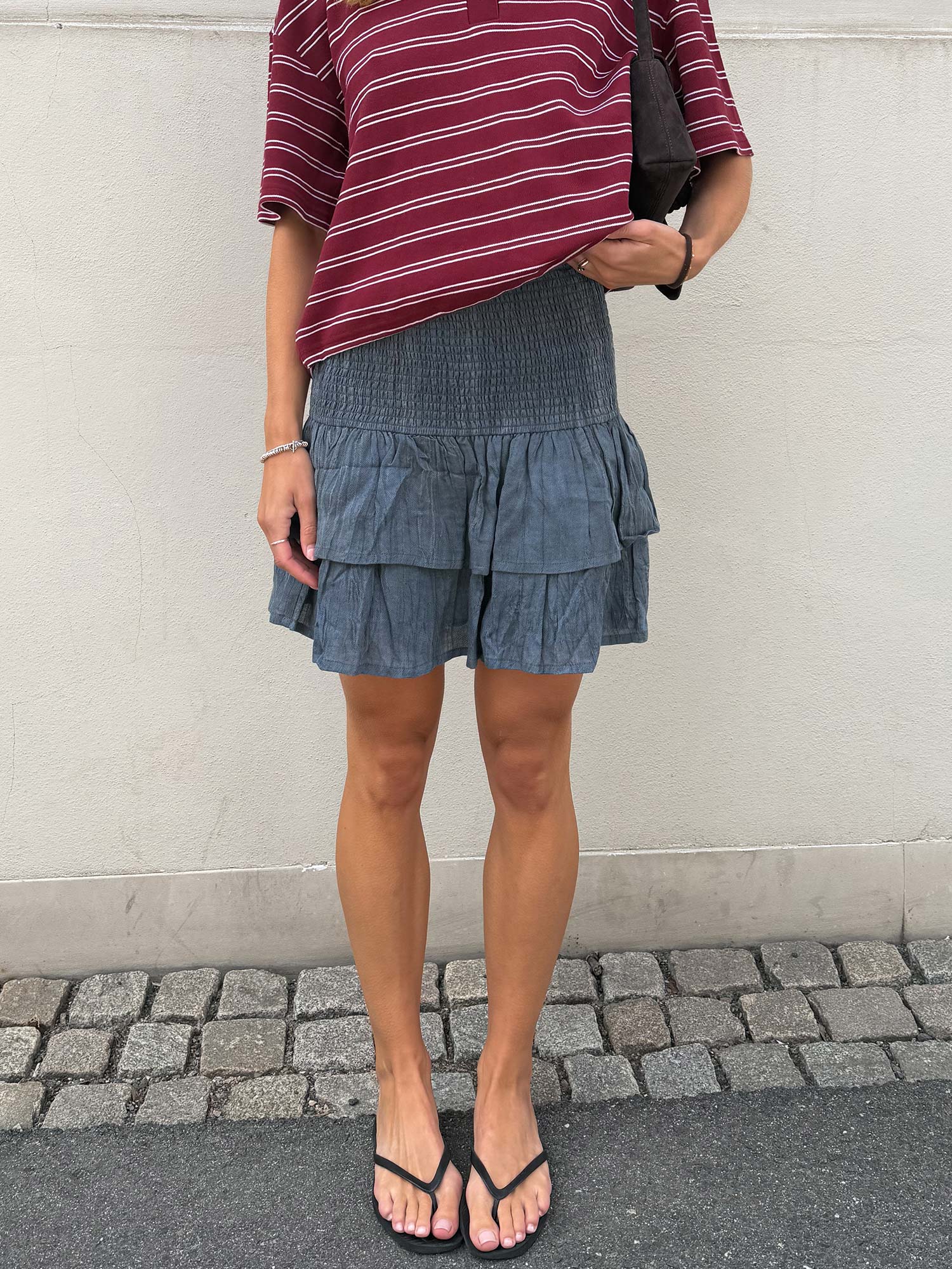 Sorrento Crinkled Skirt - Washed Navy