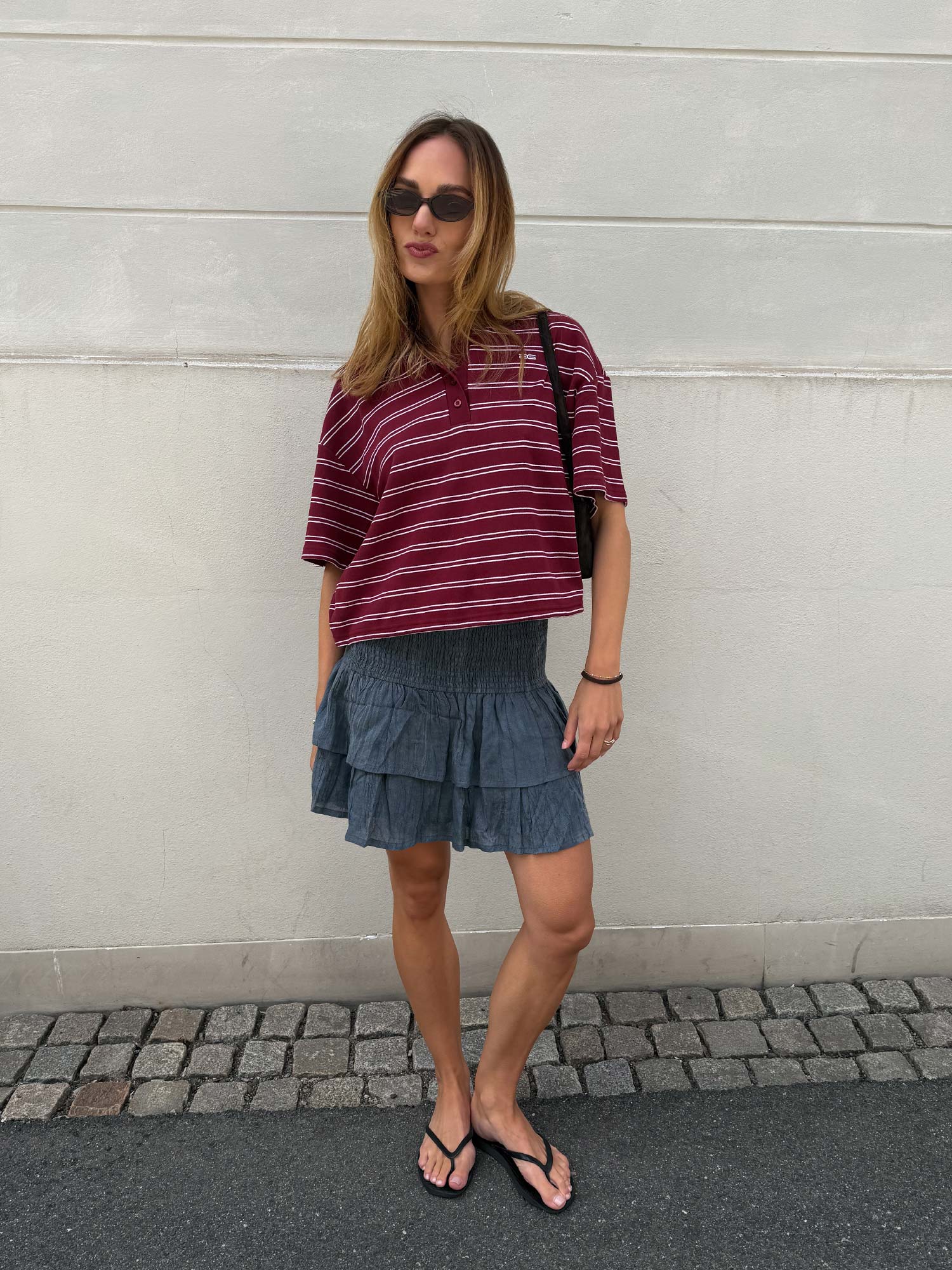 Sorrento Crinkled Skirt - Washed Navy