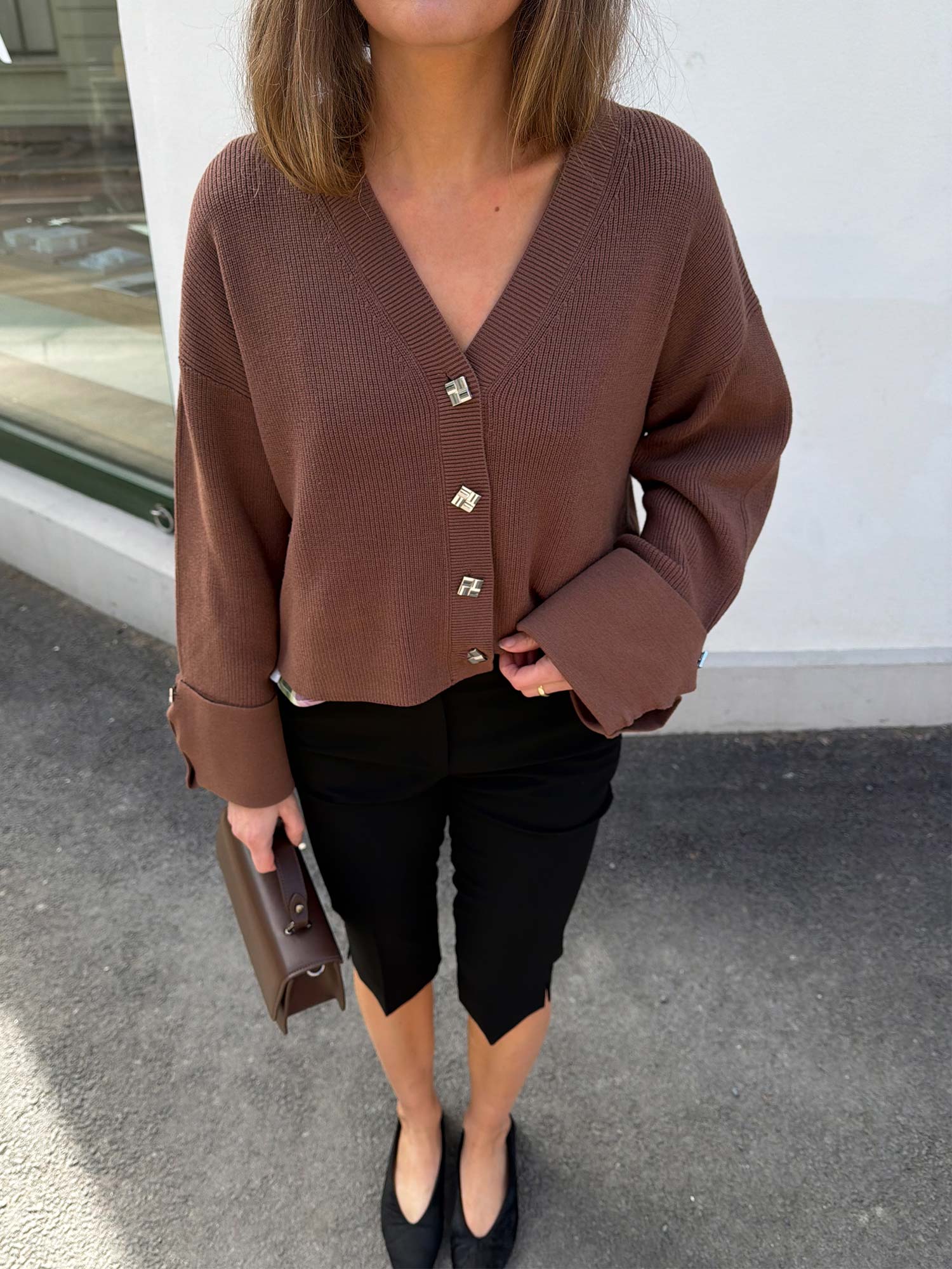 Atari Rib Cardigan - Walnut Brown