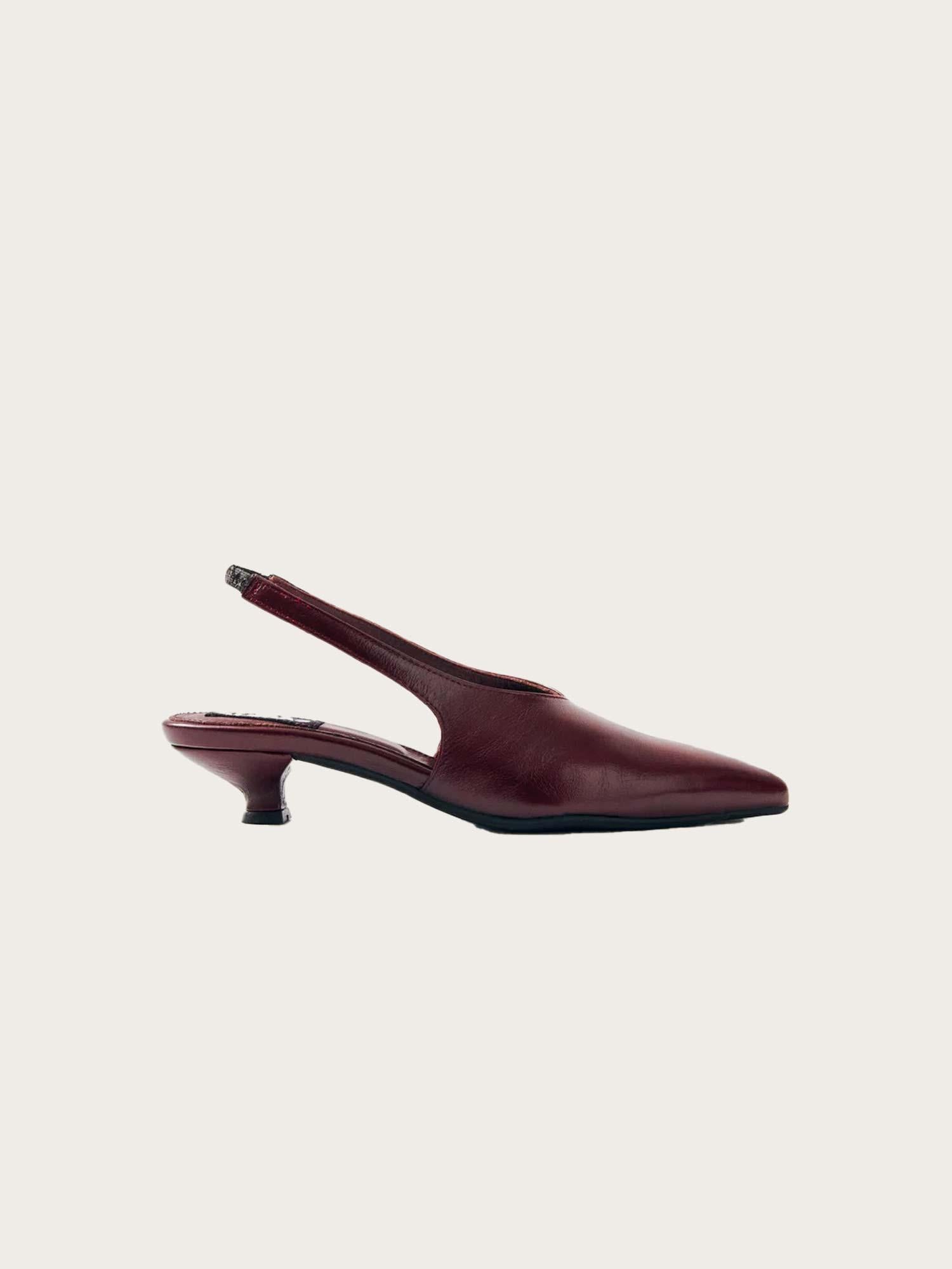 Eros Burgundy Leather Mules