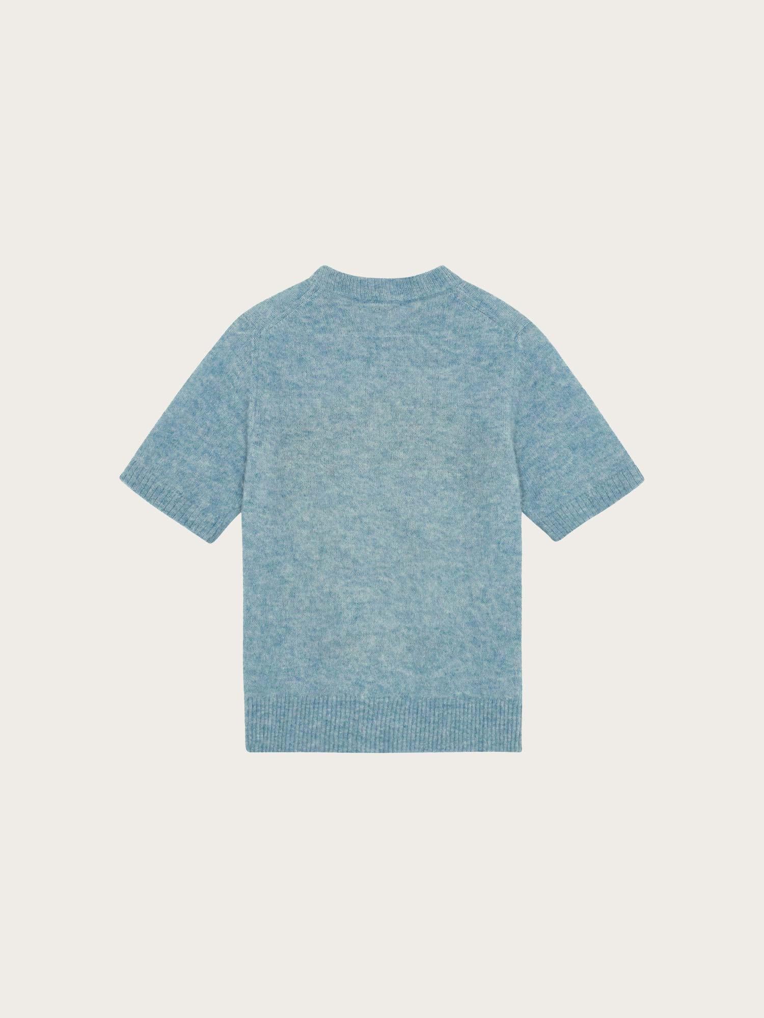 Fine Brushed Alpaca Puppies T-shirt - Soft Chambray