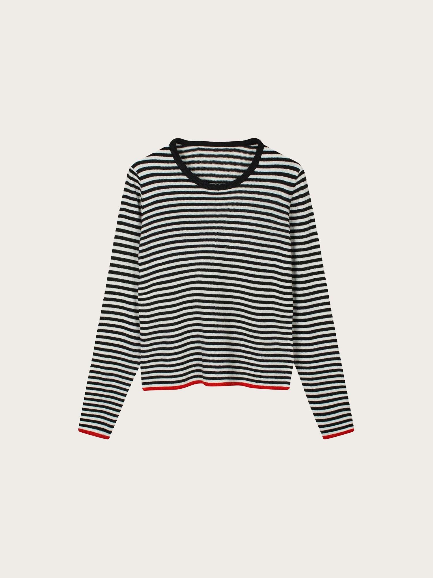 One Stripe Ellis Knit - Black/Ecru