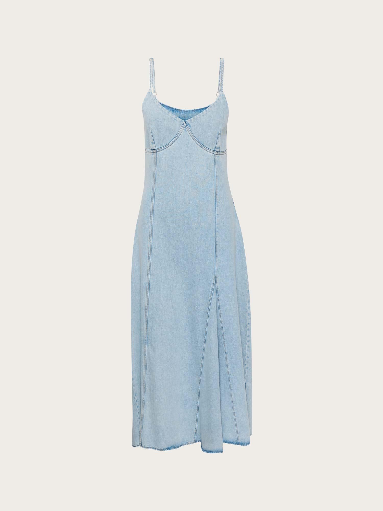 Kaila sl Long Dress - Light blue Washed