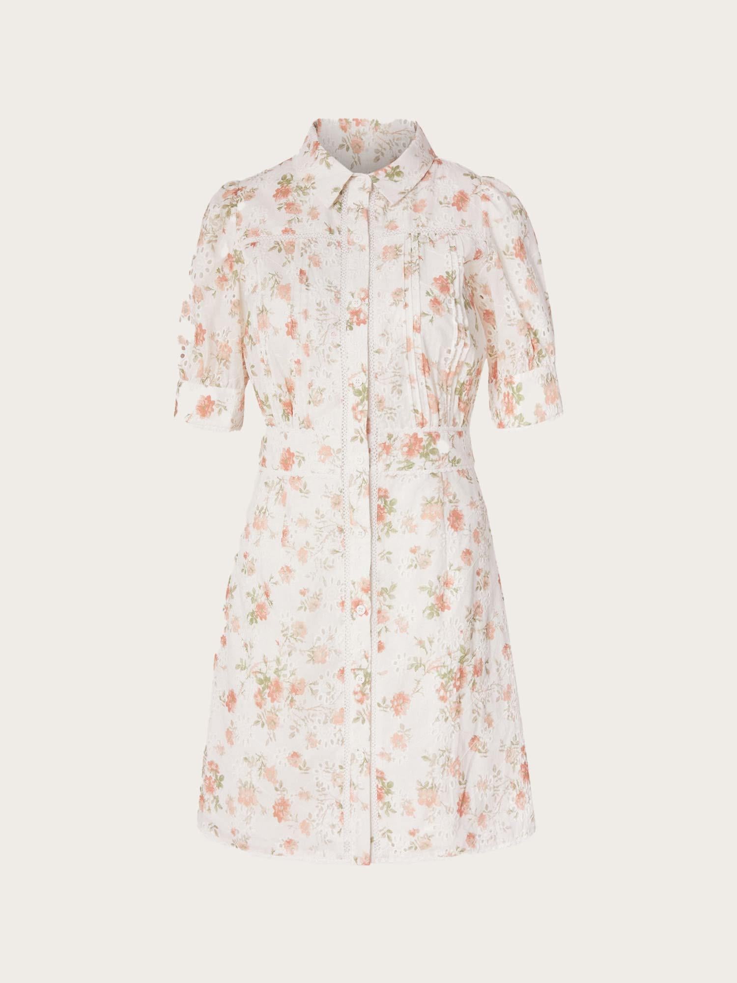 Juno Dress - White Rose Print