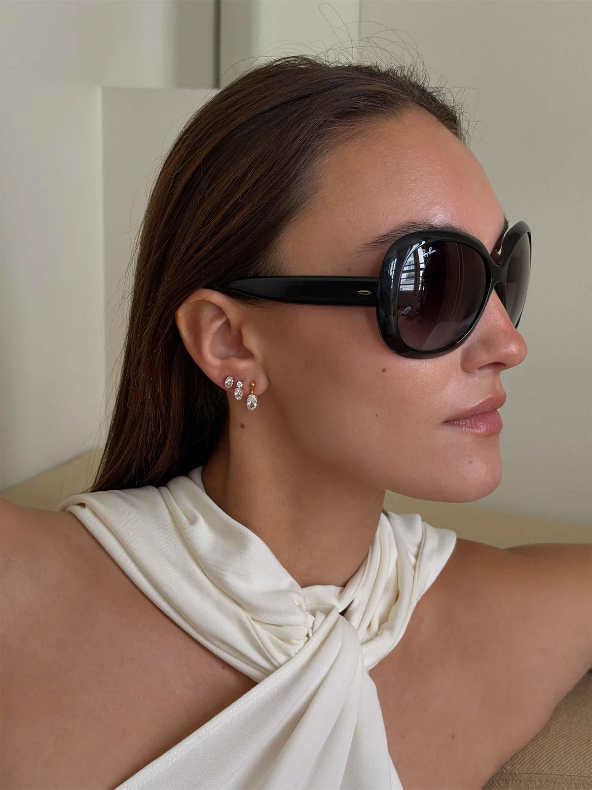 Oval Cut Stud - Gold