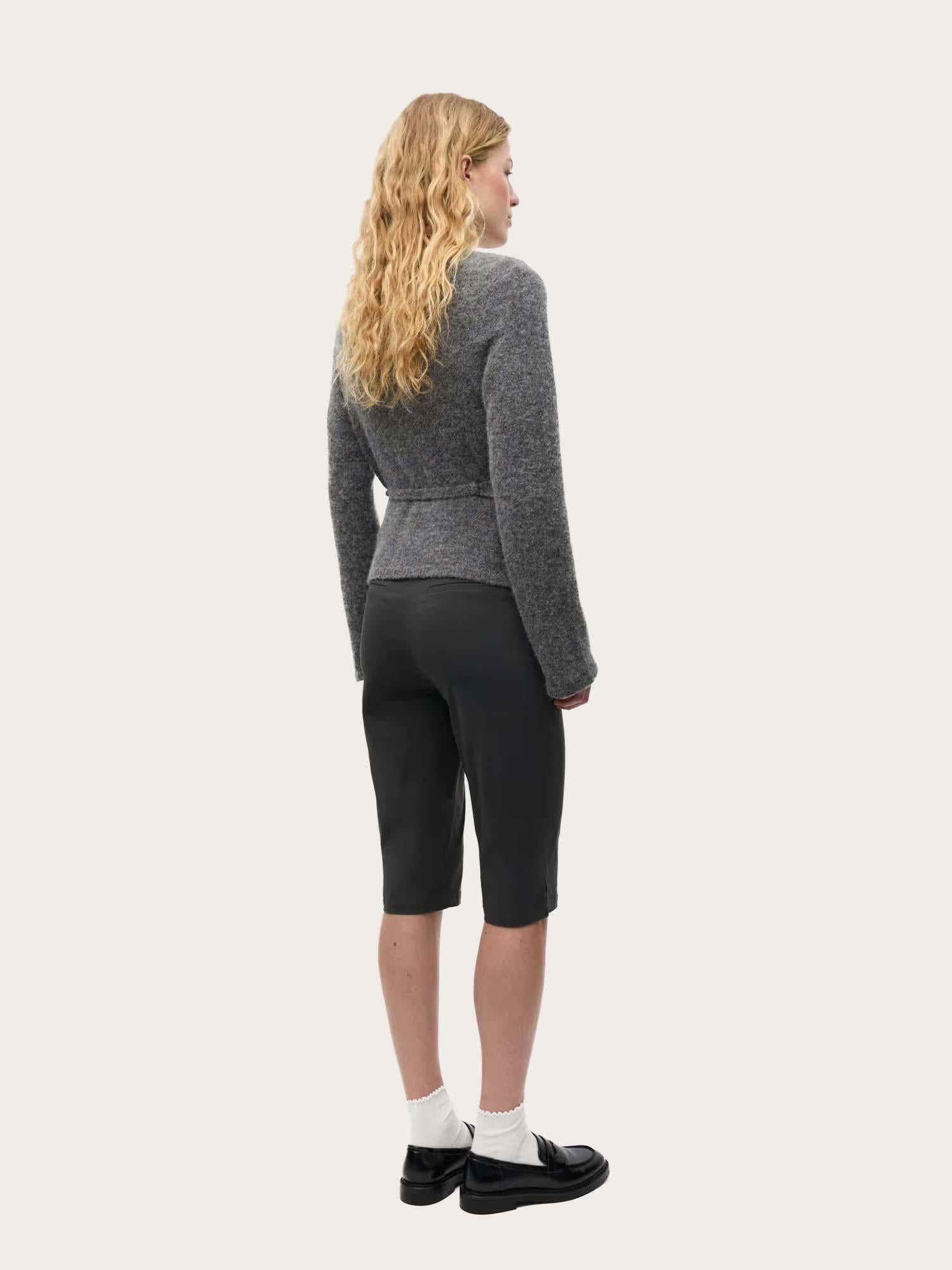 Enada LS V-N Knit - Dark Grey Melange