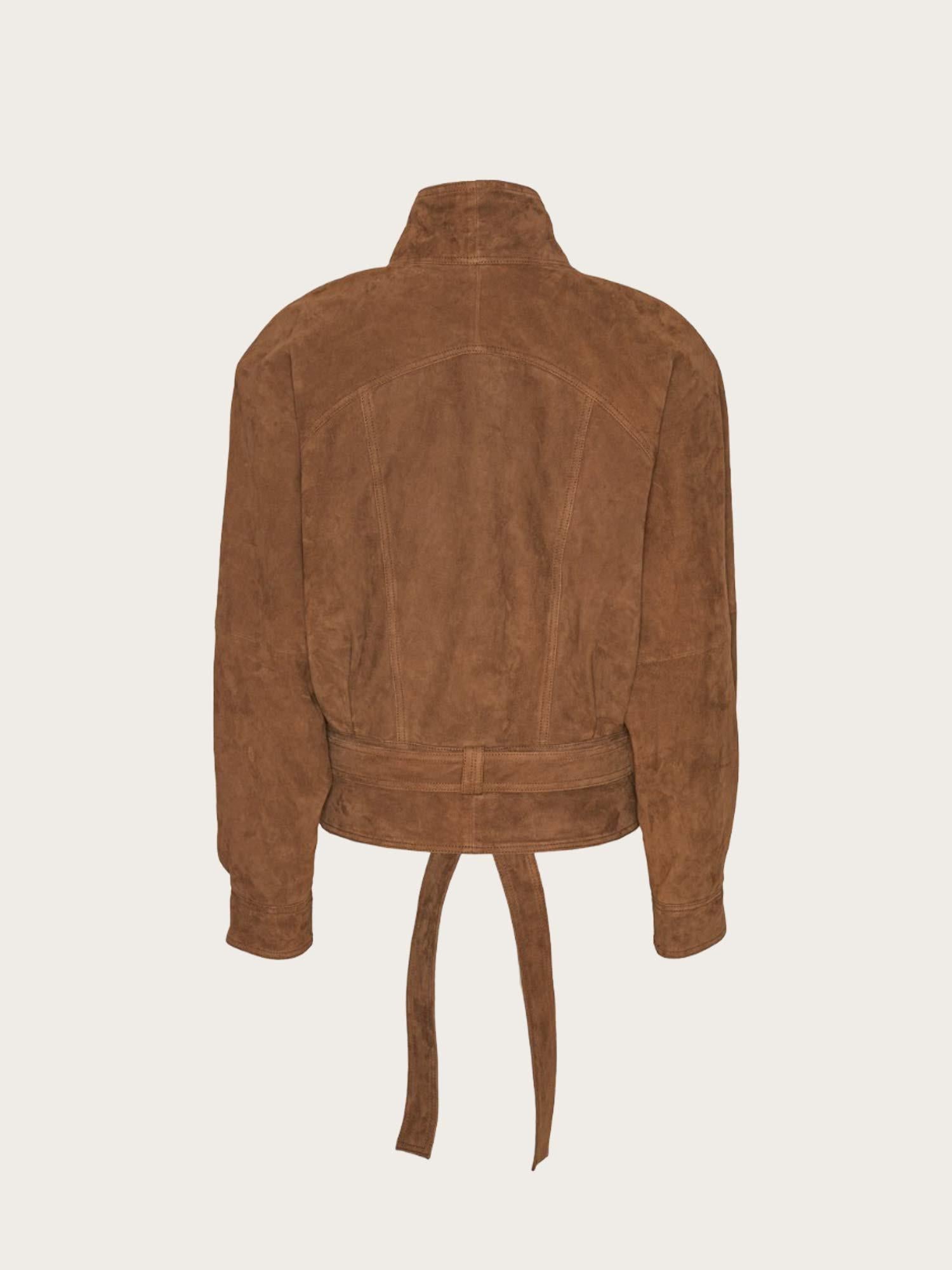 Suede Bomber Jacket - Bison