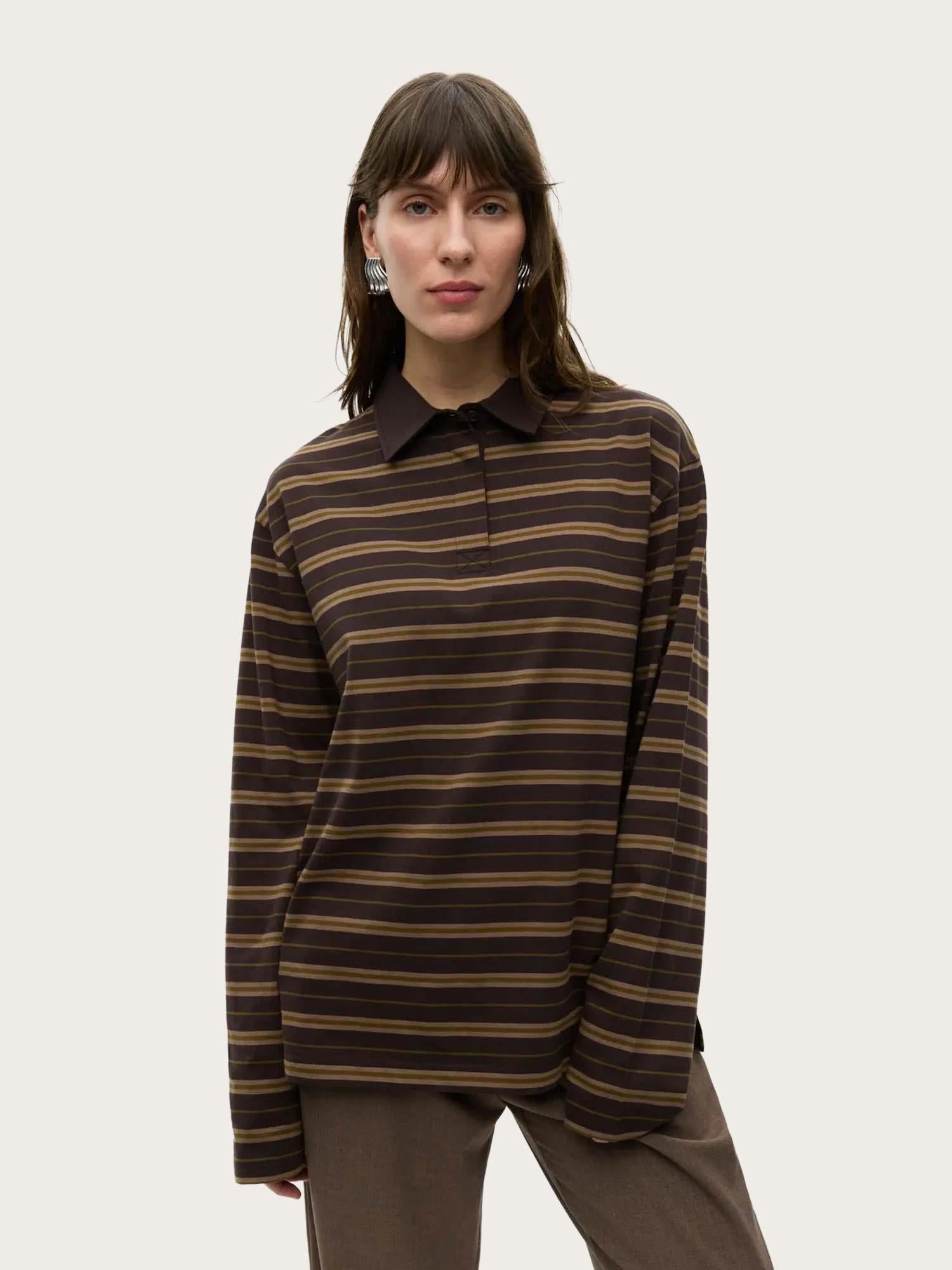 Enkulla LS Polo ST - Olive Torte Stripe