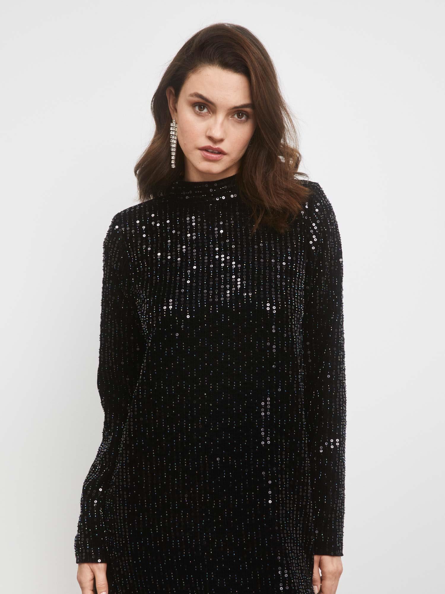 Club Sequin Dress - Black