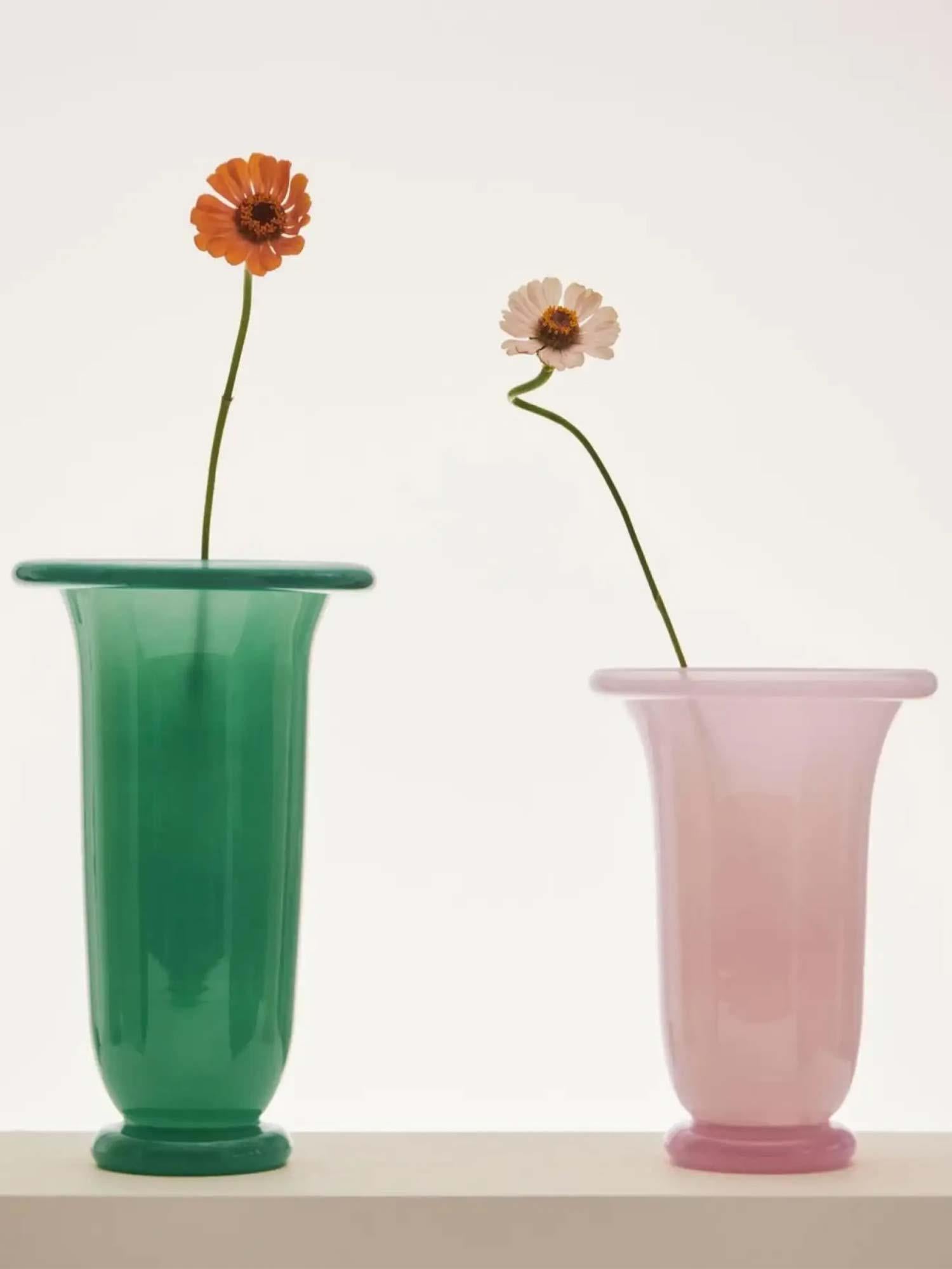 Empire Vase Medium - Light Pink With Pink Base