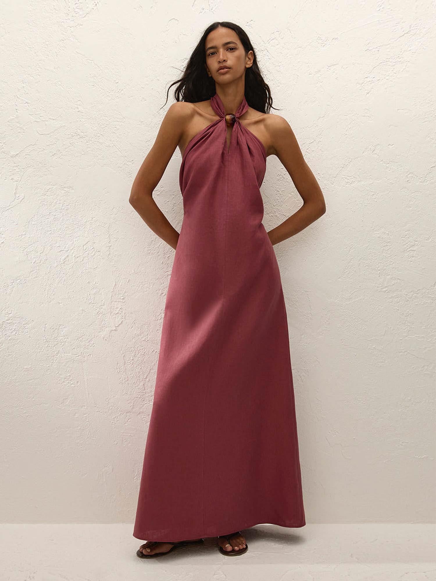 Lourdes Maxi Dress - Rhubarb