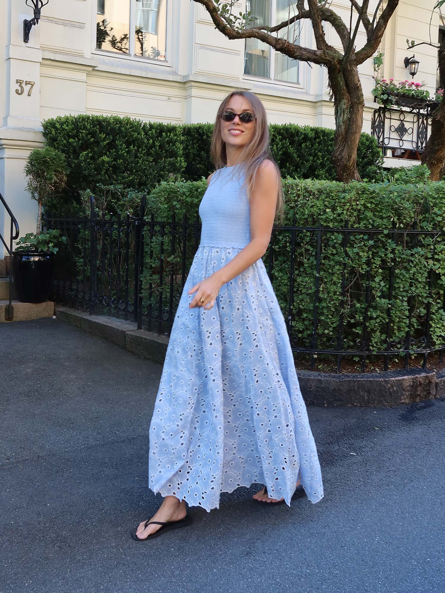Broderie Anglaise Smocking Dress -