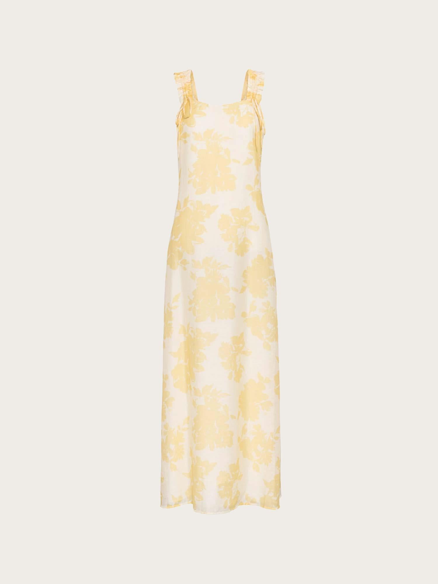Zaha Dress - Yellow Floral Print