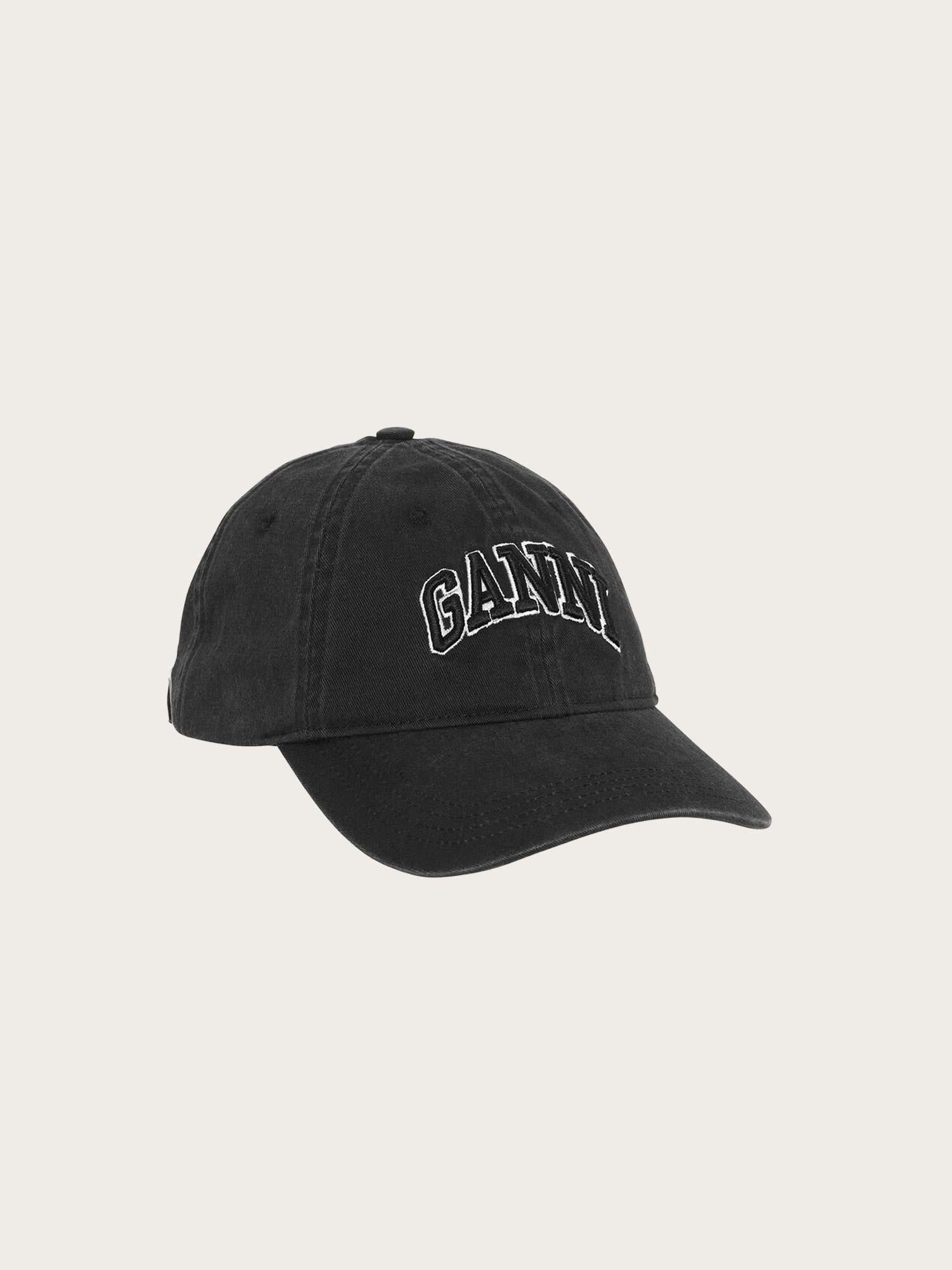 Washed Cotton Canvas Cap Emb - Black