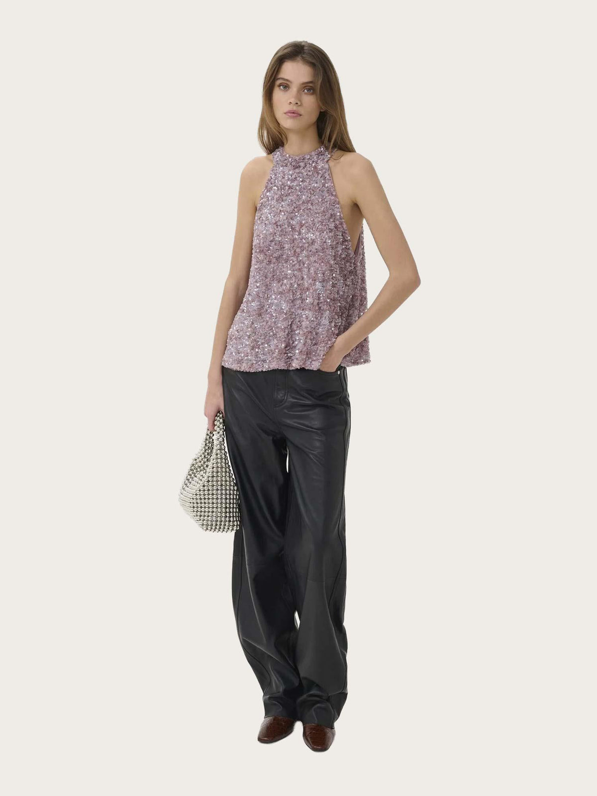 Solene Top - Lavender Sequins
