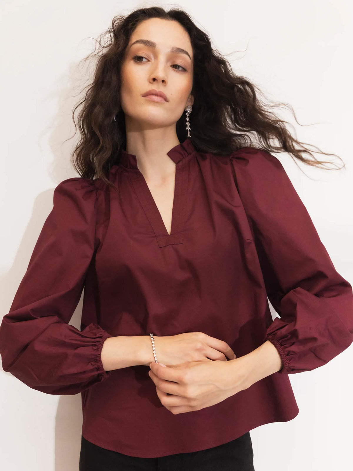 Infinity Blouse - Dark Red