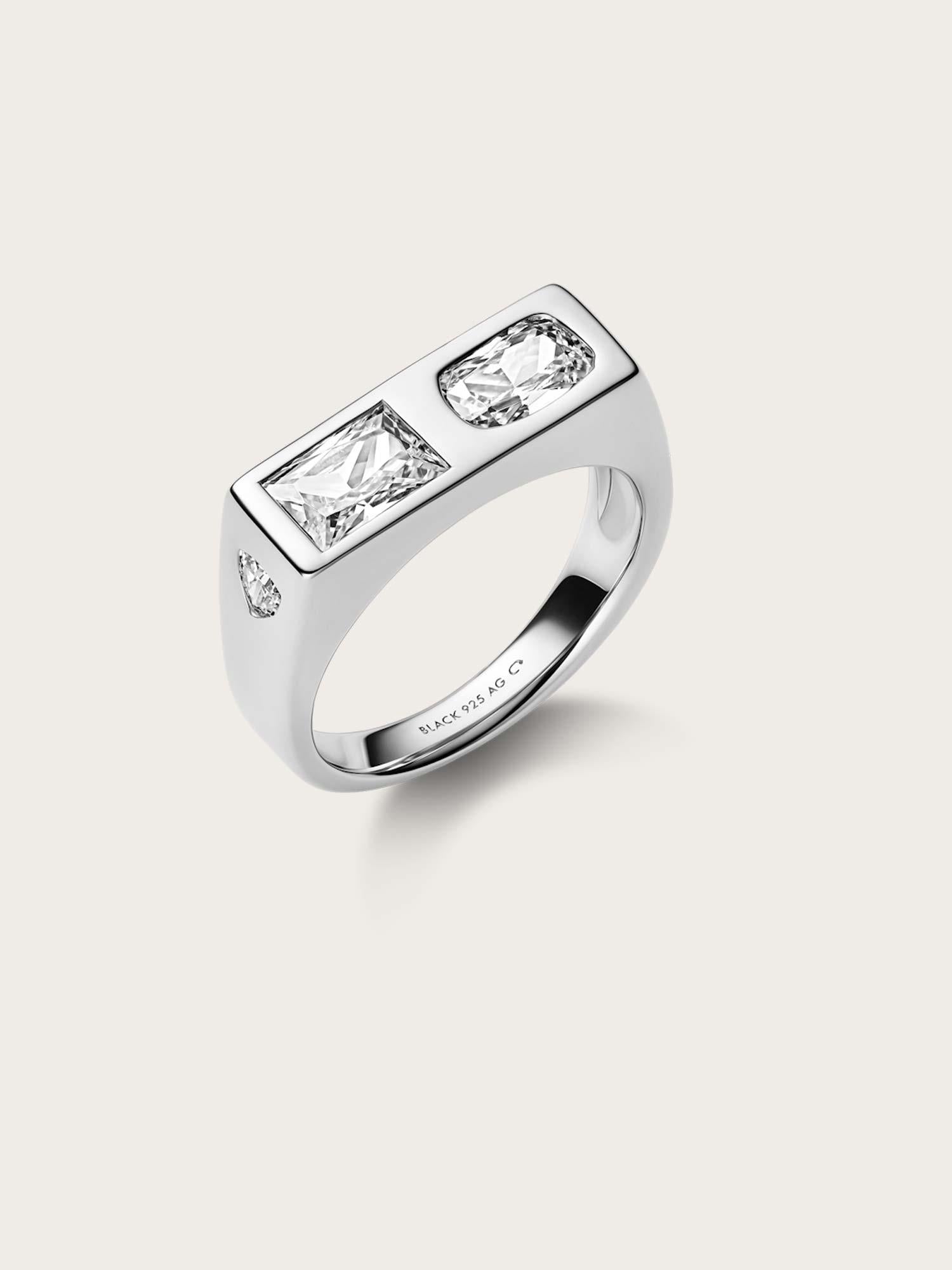 Us Three Signet Ring - Silver
