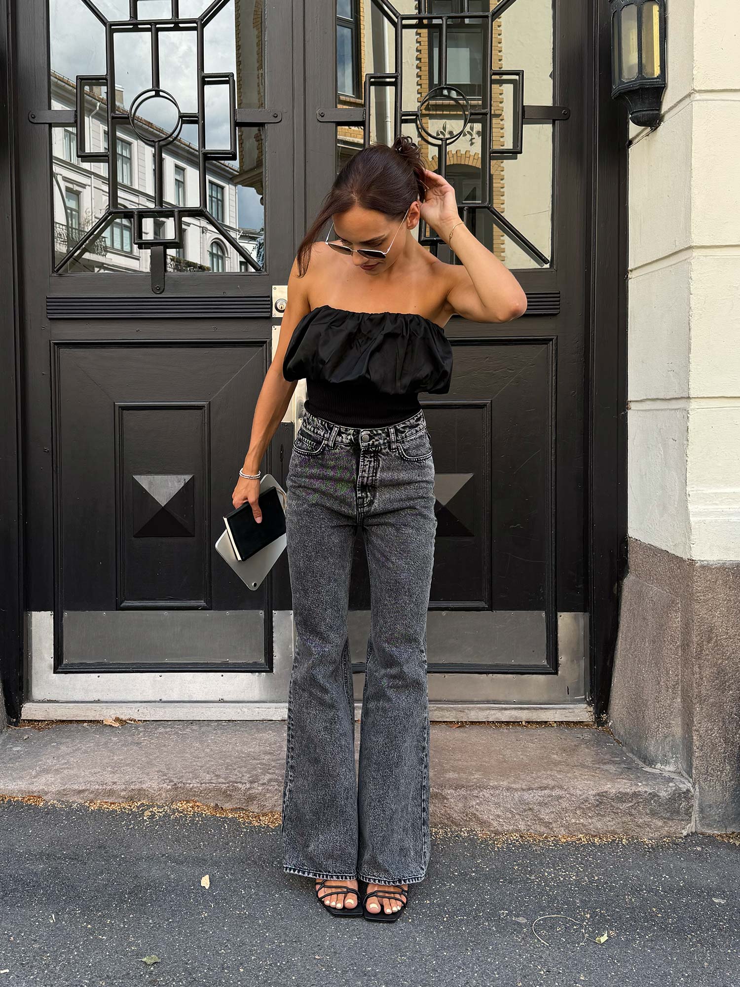 Melange Knit Top - Black