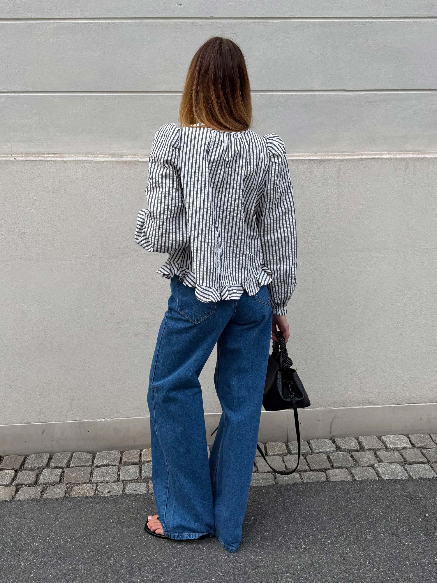 Seersucker Bow Blouse - Marine Stripe
