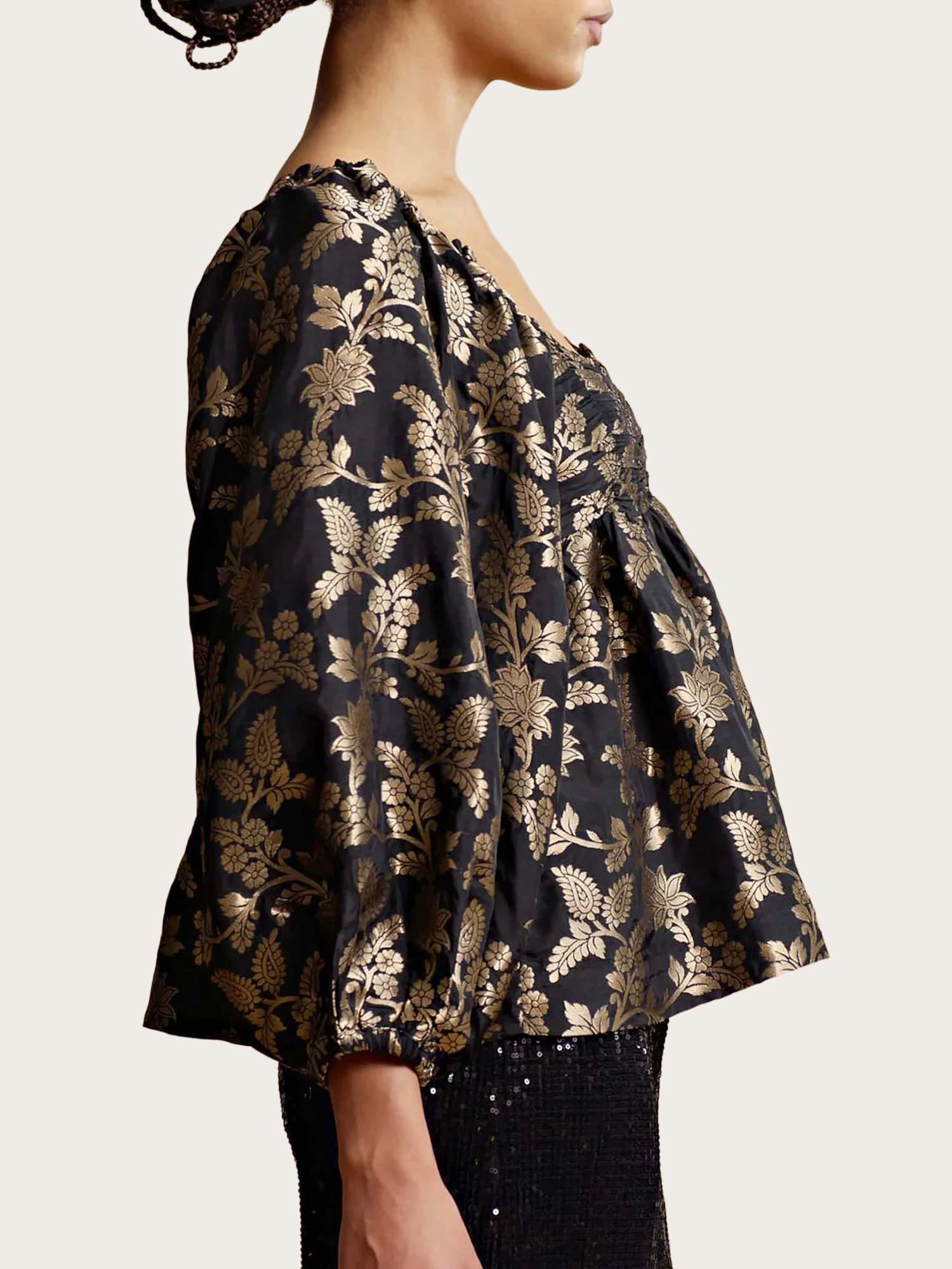 Brocade Top - Black
