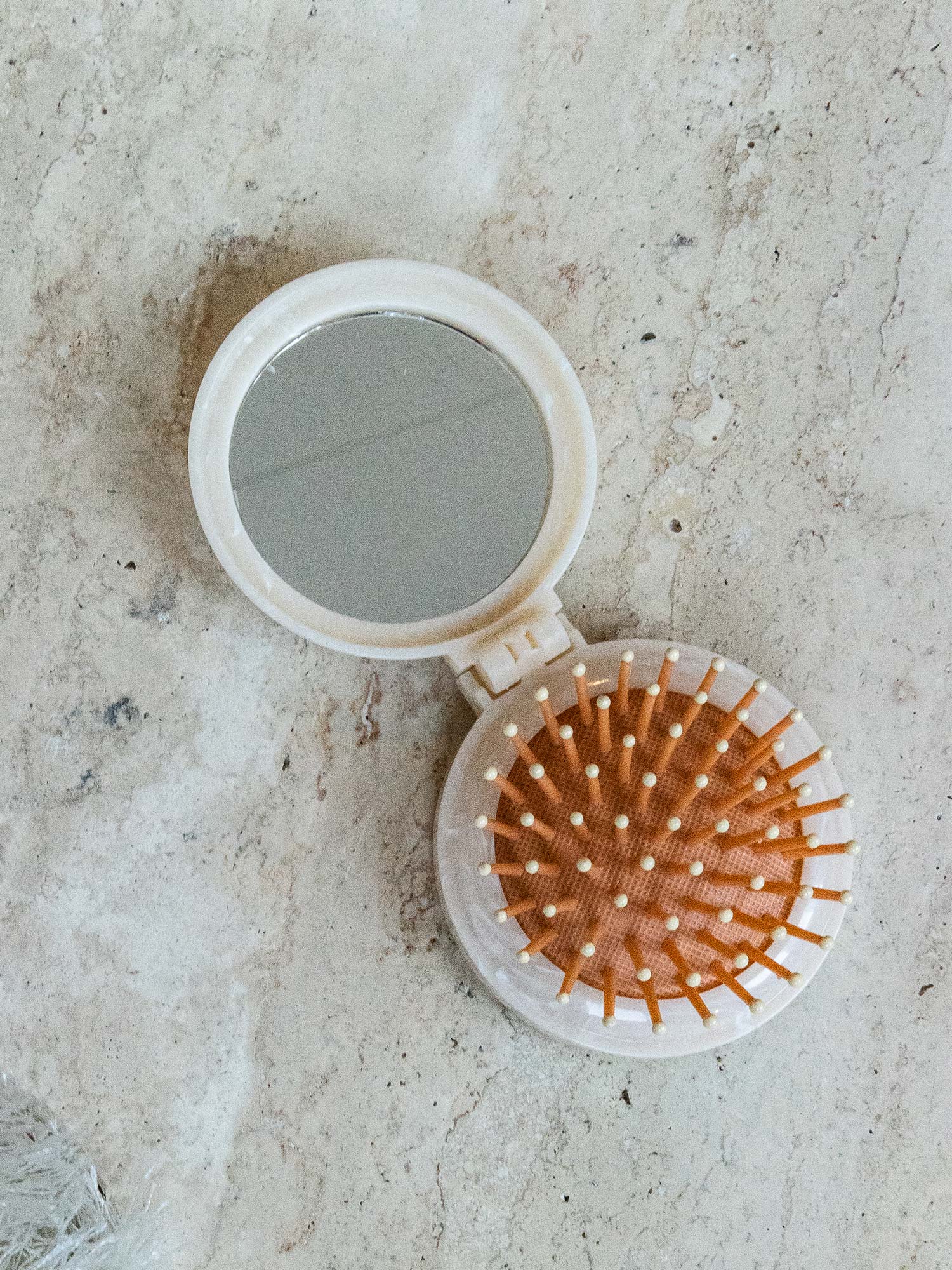 Brush With Mirror - Dusty Pink