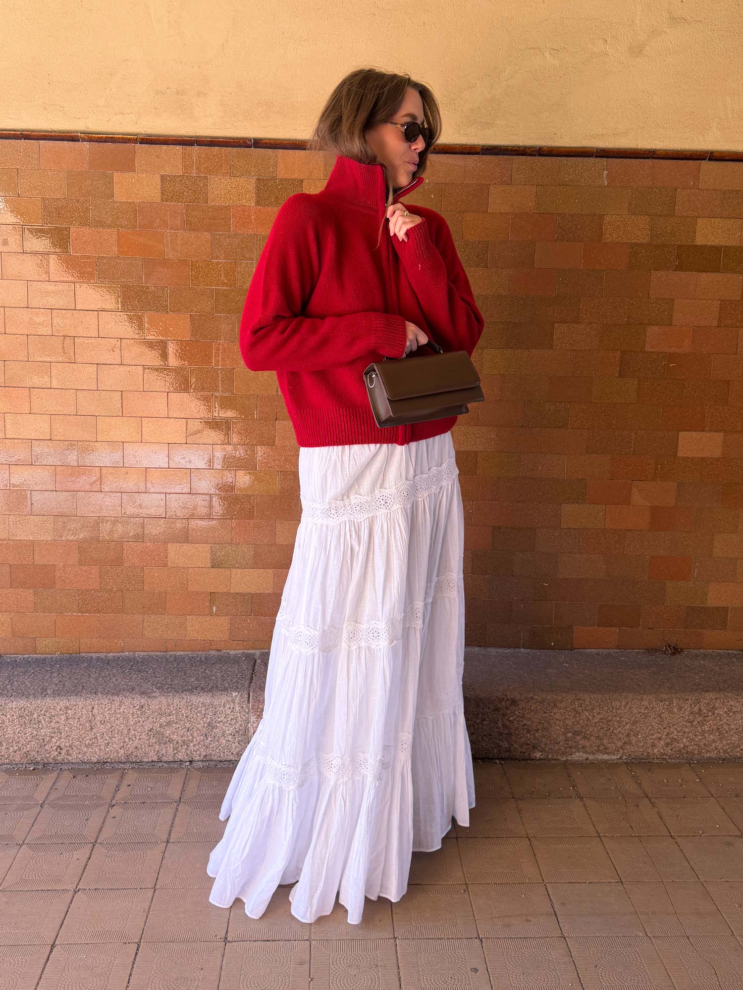 Cotton Slub Skirt - White