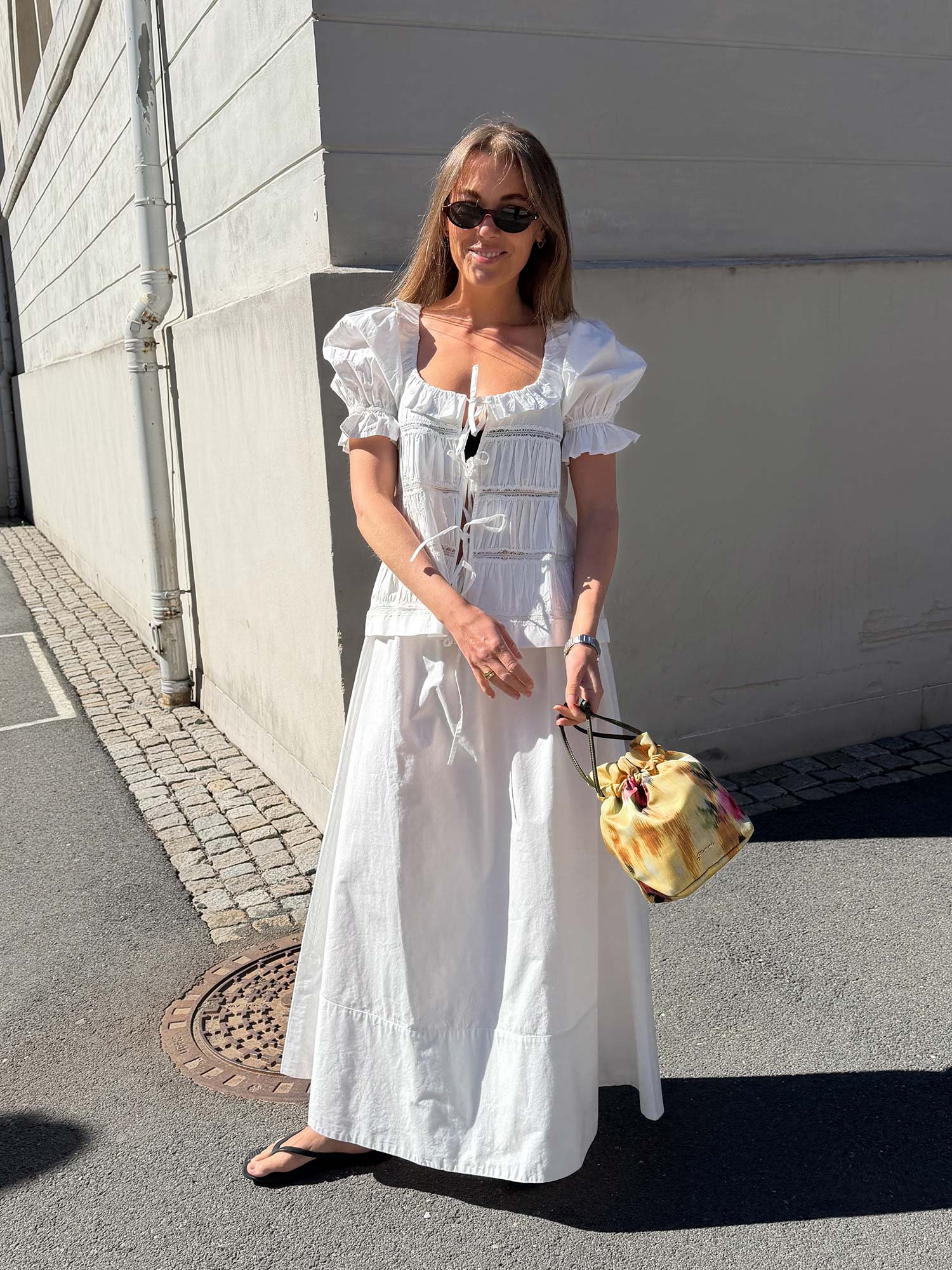 Poplin Bow Blouse - white