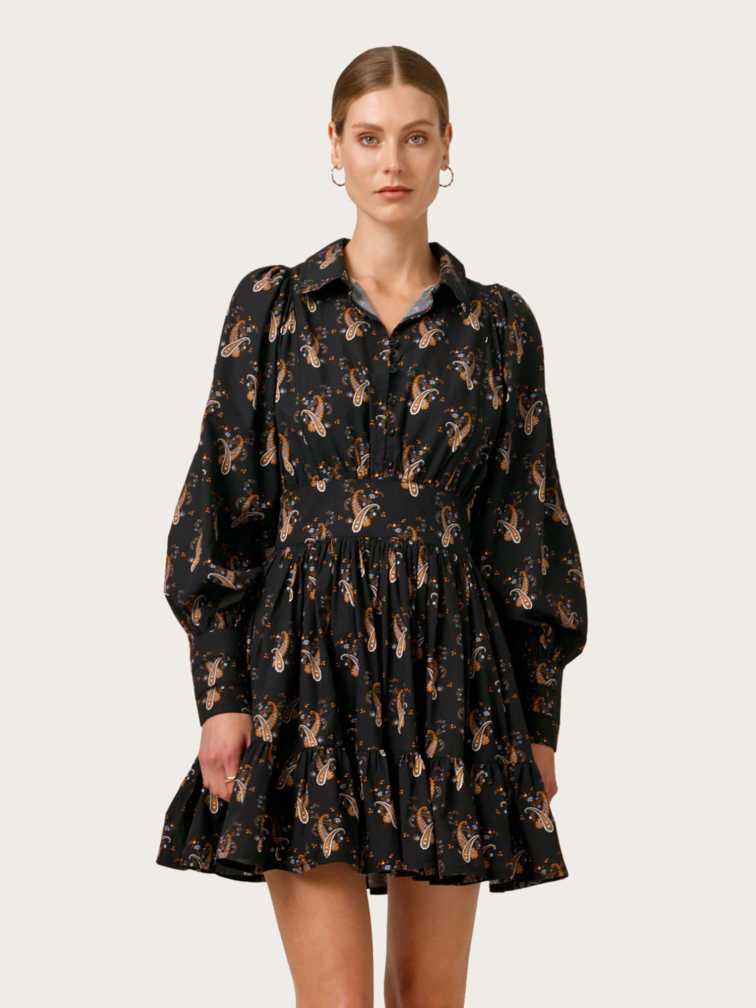 Poplin Mini Dress - Midnight Paisley