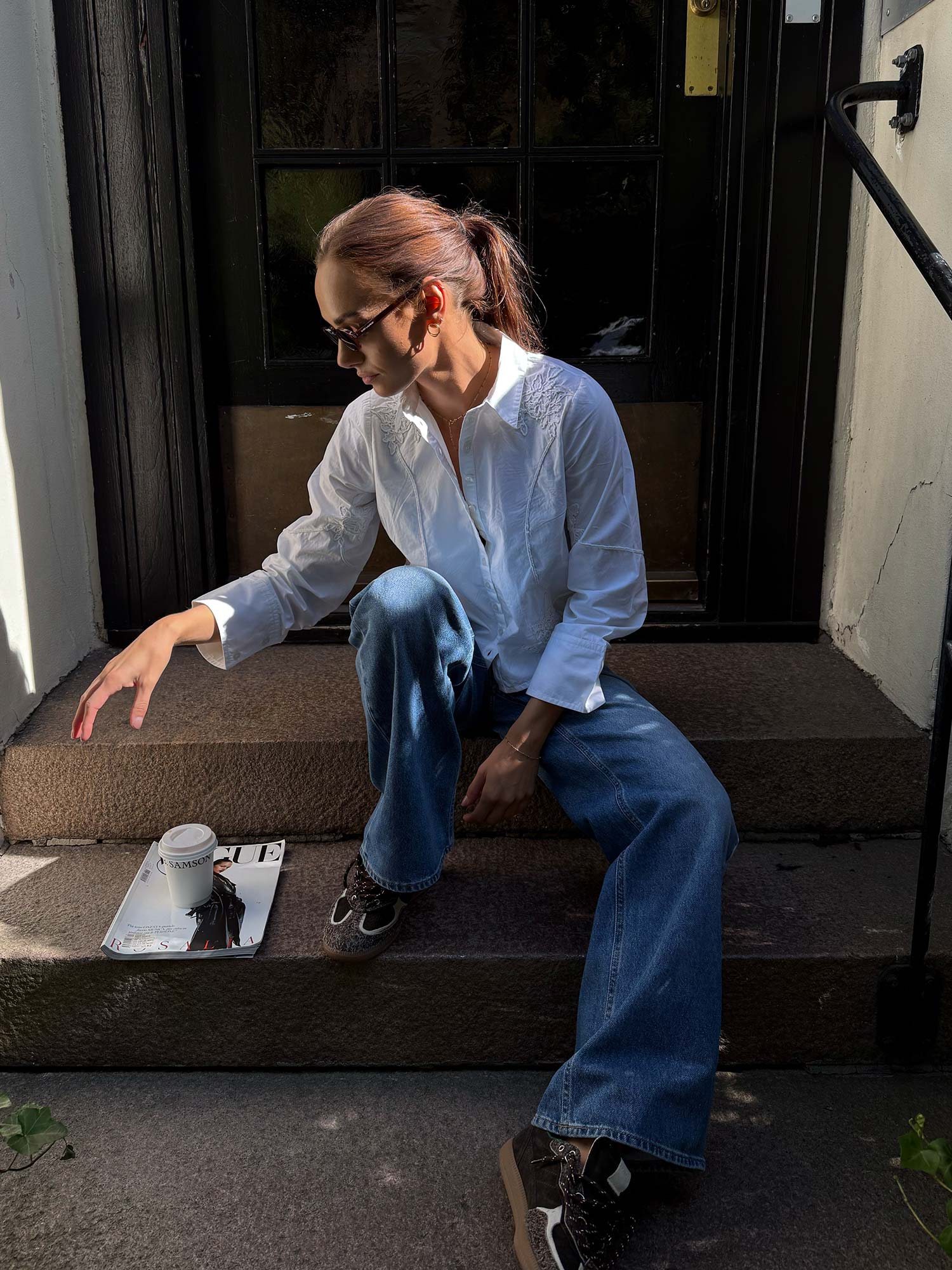 Embroidery Poplin Shirt - White