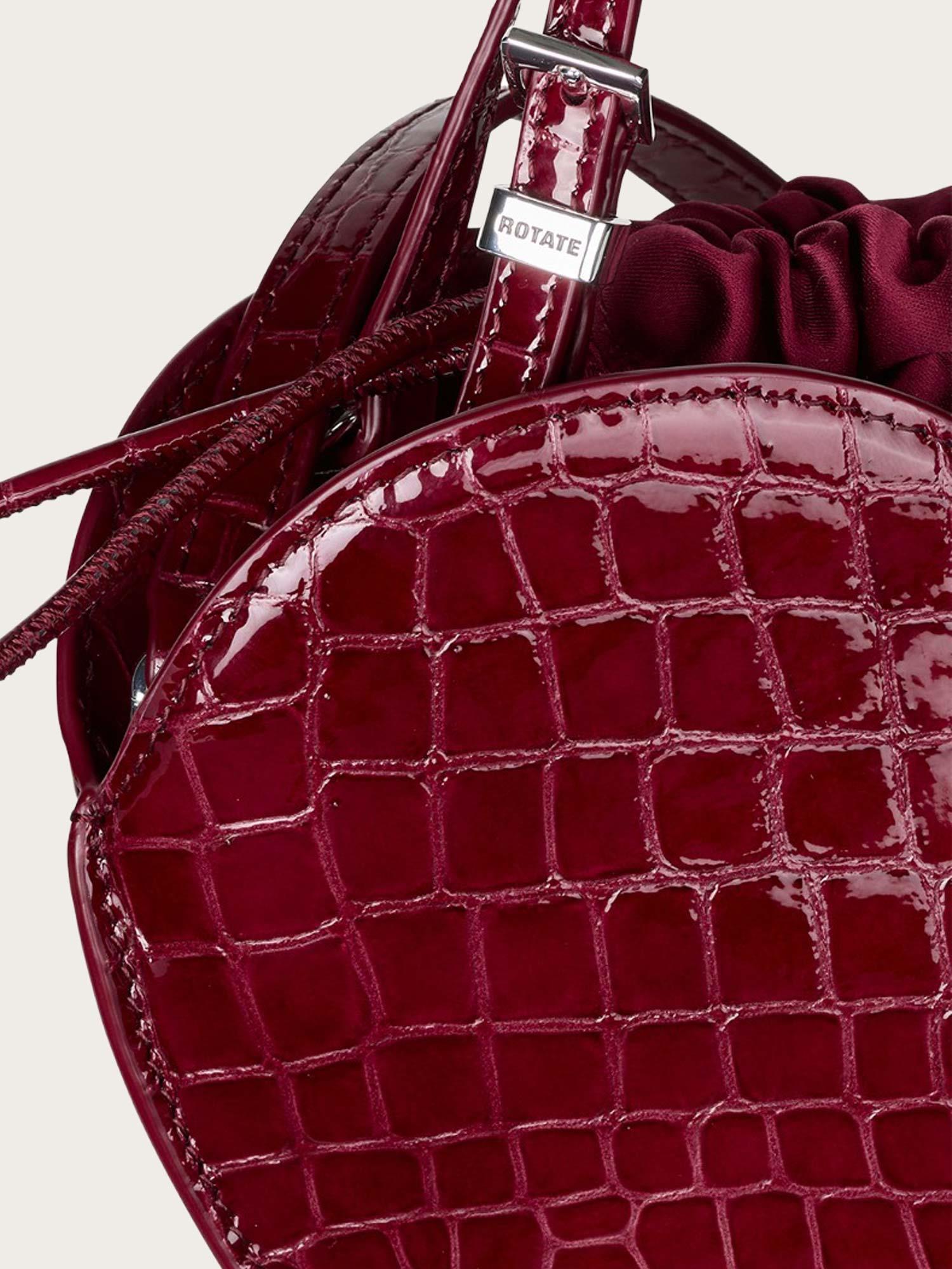 Patent Croco Heart Bag - Windsor Wine