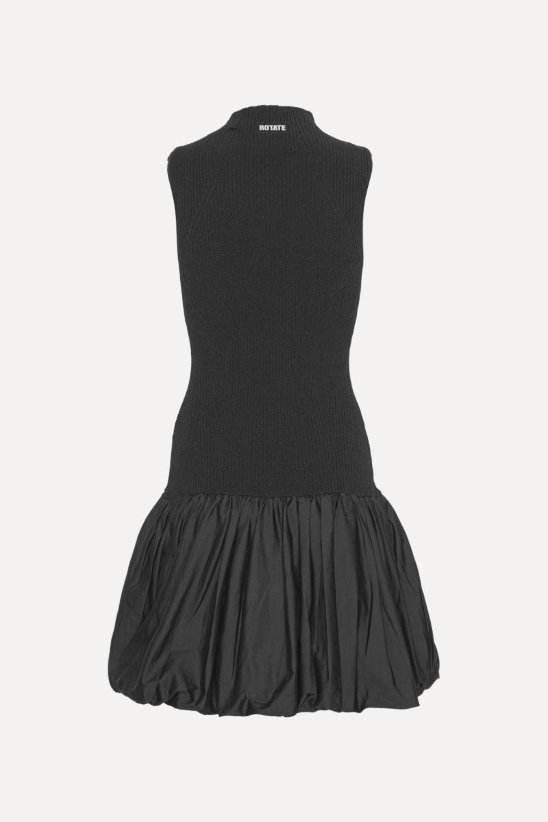 Knit Racer Cut Dress - Black