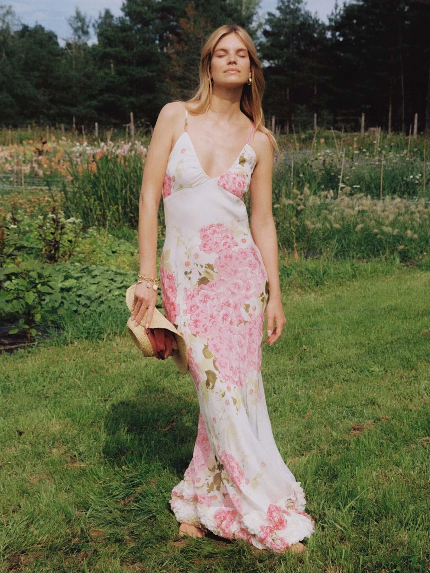 Organza Slip Dress - Cherry Bloom