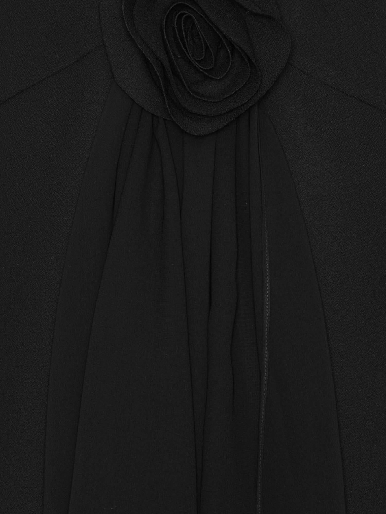 Crepe Mini A-Line Dress - Black