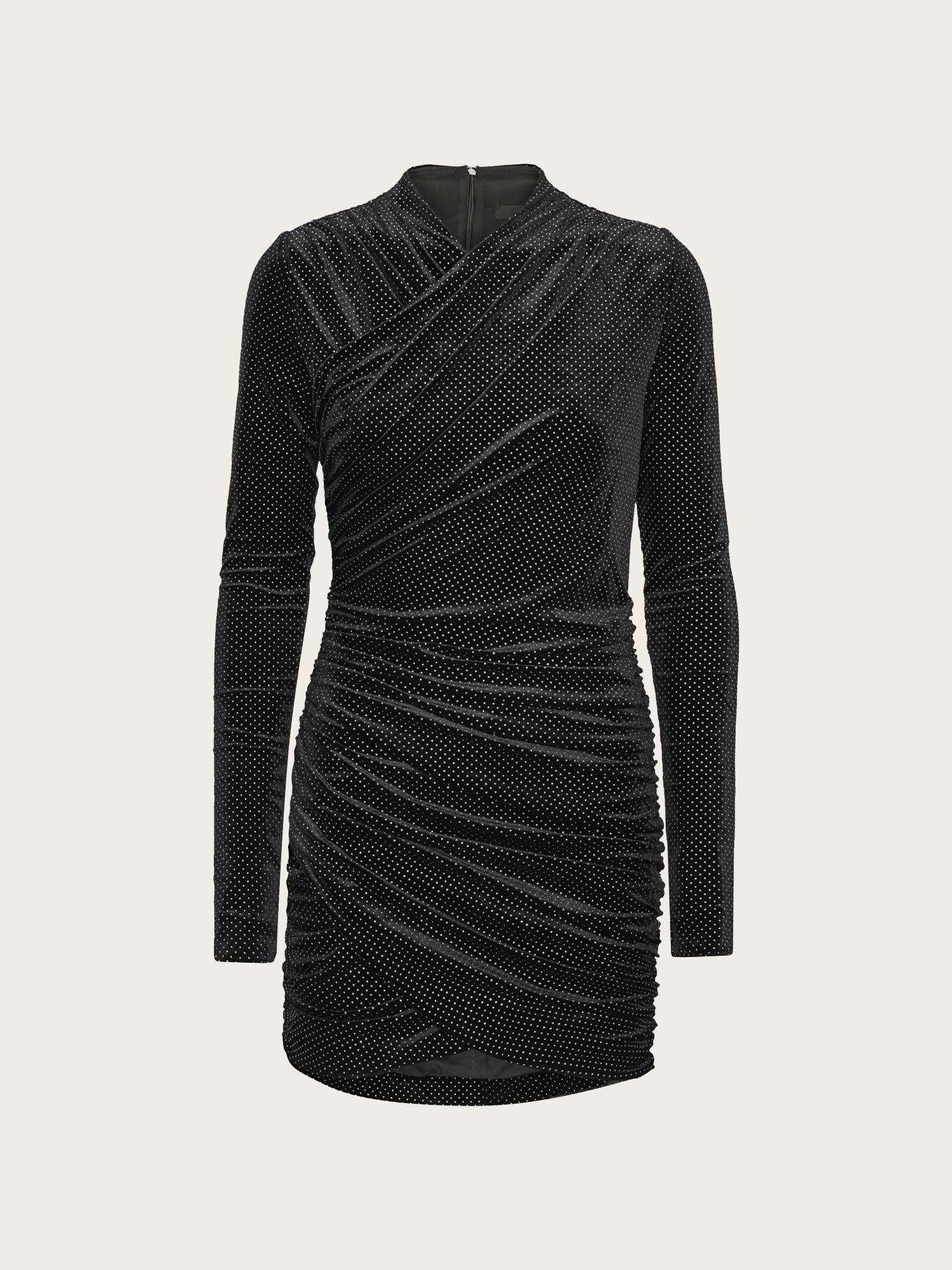 Velvet LS Mini Dress - Black