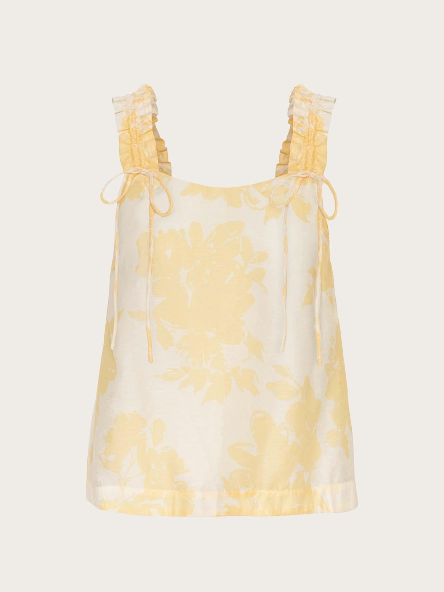 Zoe Top - Yellow Floral Print