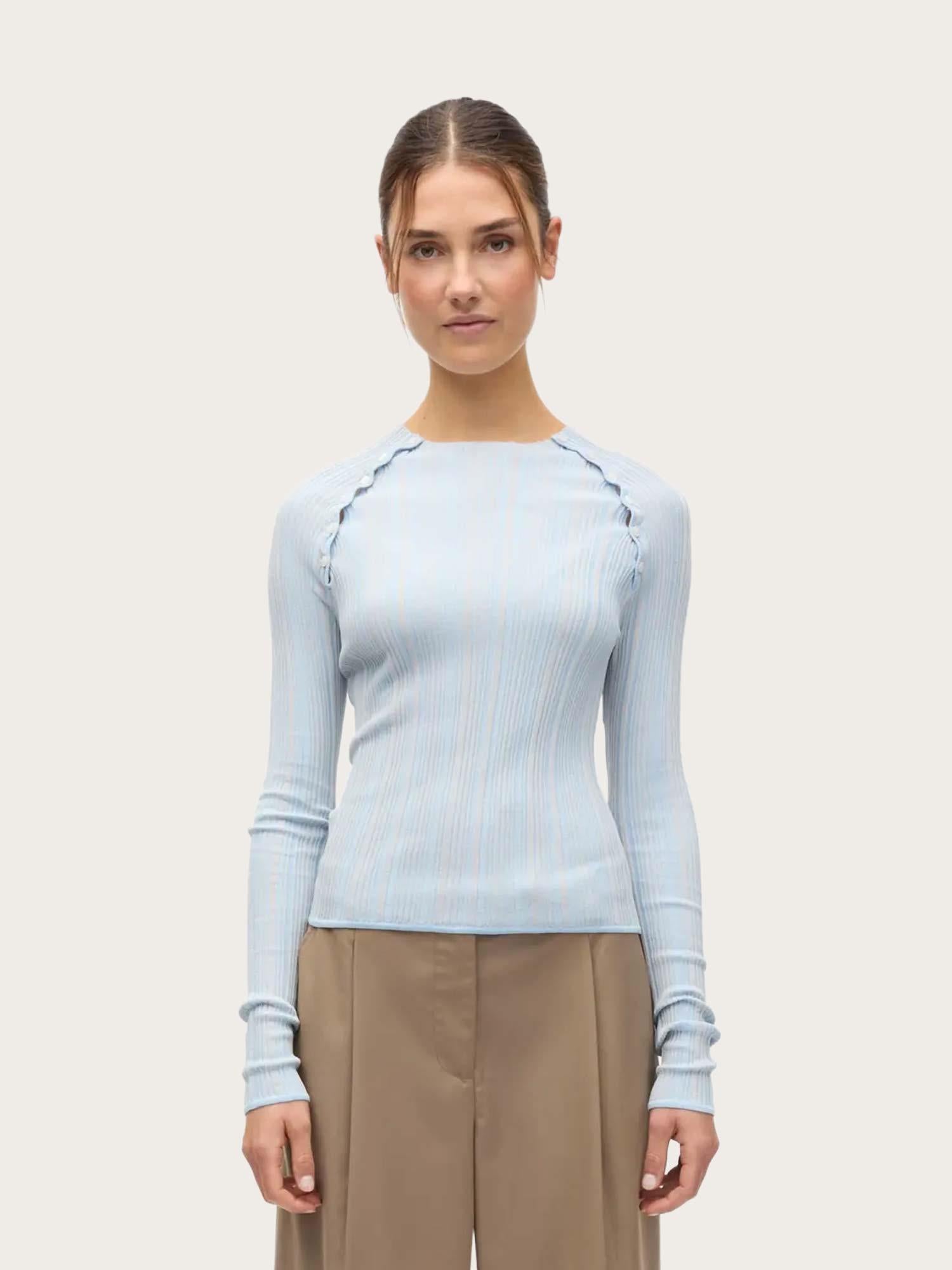 Enlany LS Knit - Faded Denim Grey