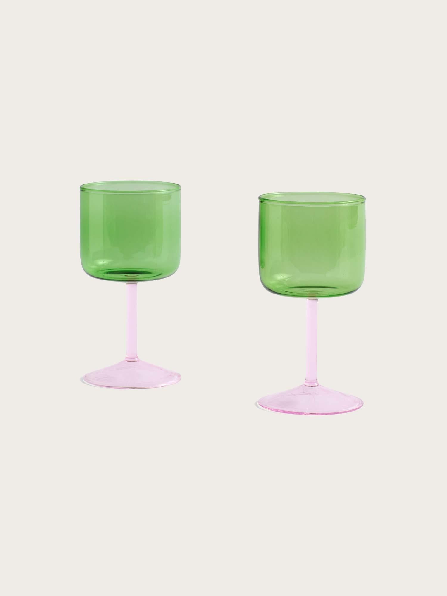 Tint Wine Glass - Set of 2 - Green and Pink