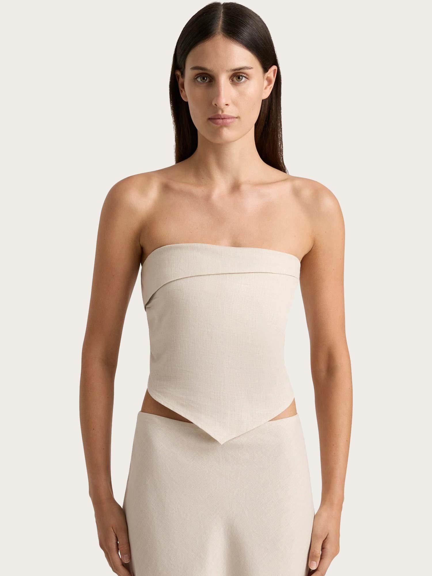 Antibes Strapless Top - Sand