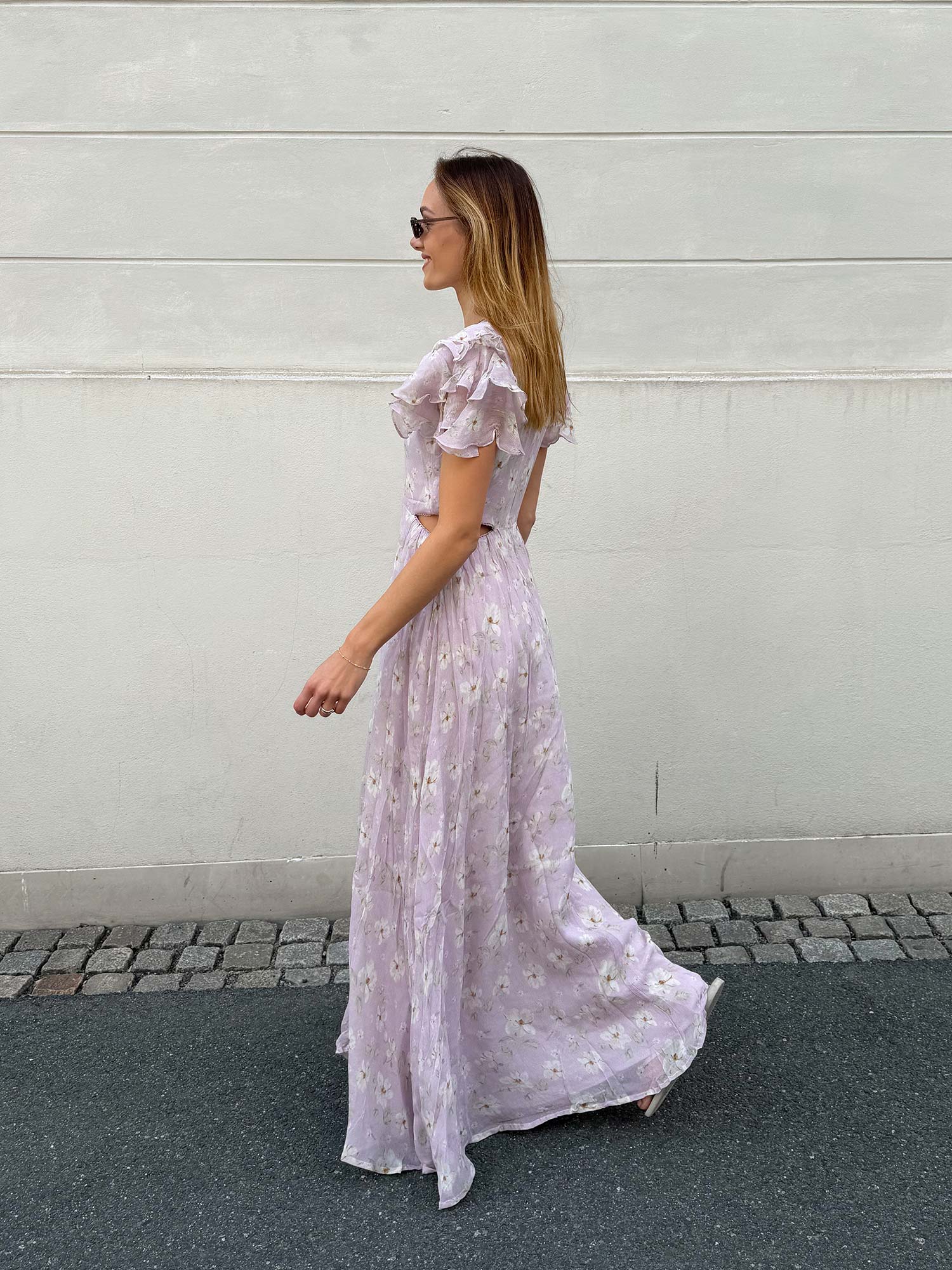 Elise Dress - Lavender Peony Print