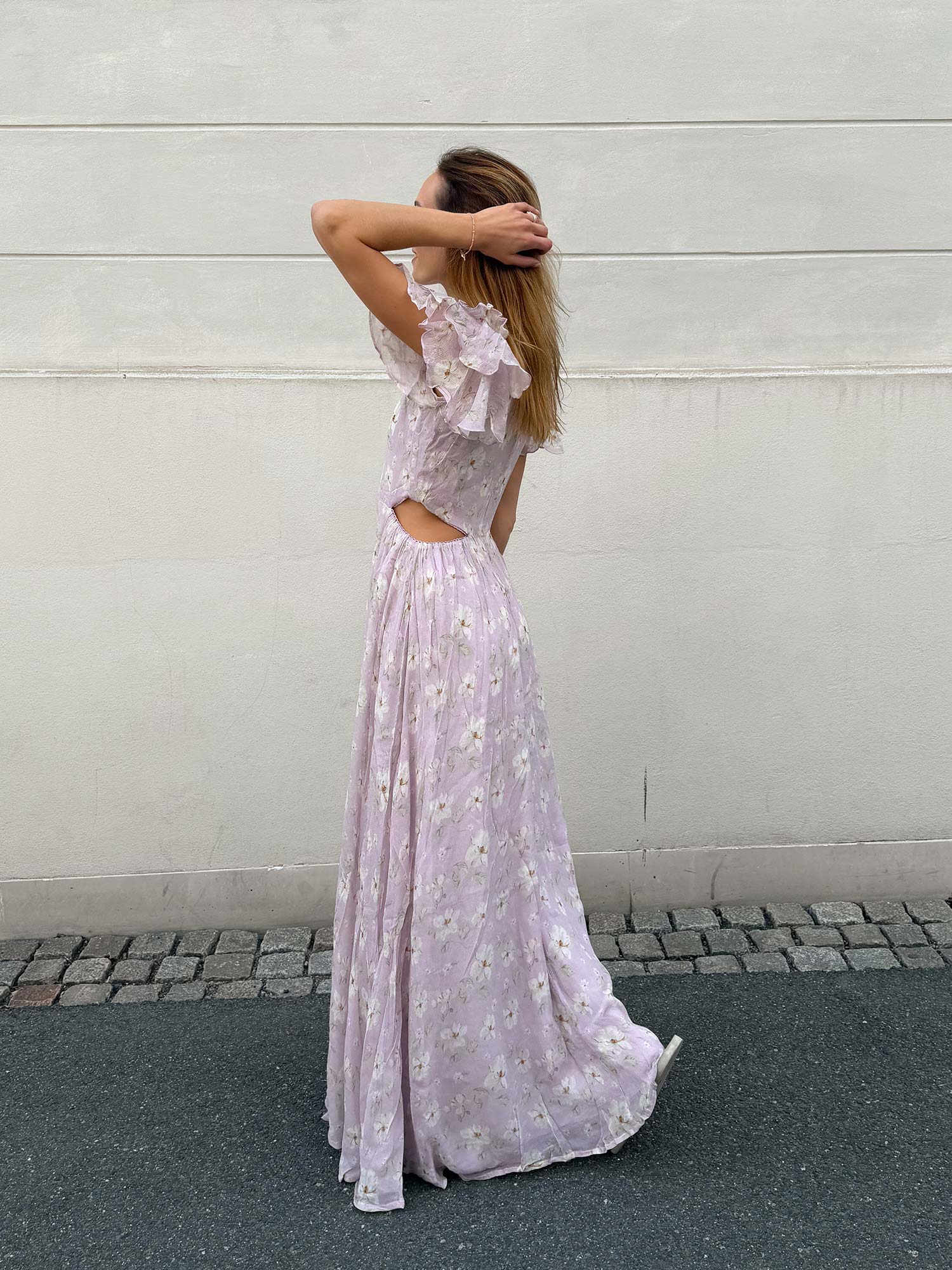 Elise Dress - Lavender Peony Print